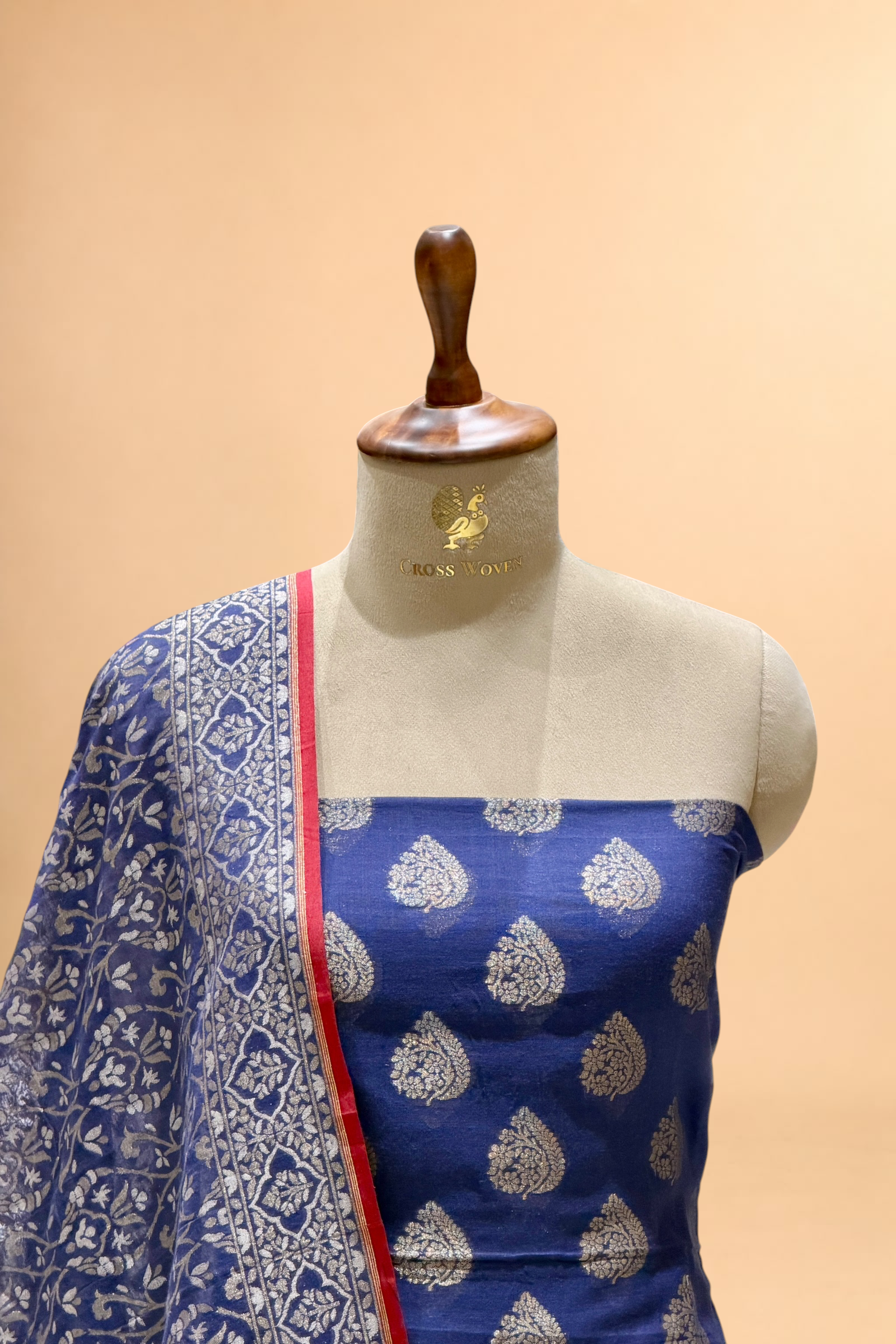 Blue Pure Cotton Iktara Jamdani Suit Set