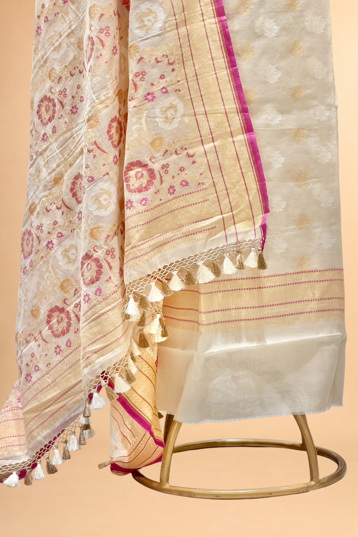 Ivory White Pure Cotton Iktara Jamdani Suit Set