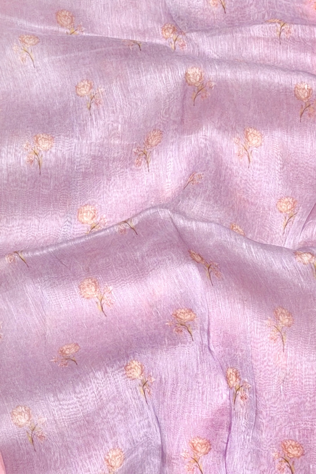 Lavender Pure Linen Pichwai Printed Silk Saree