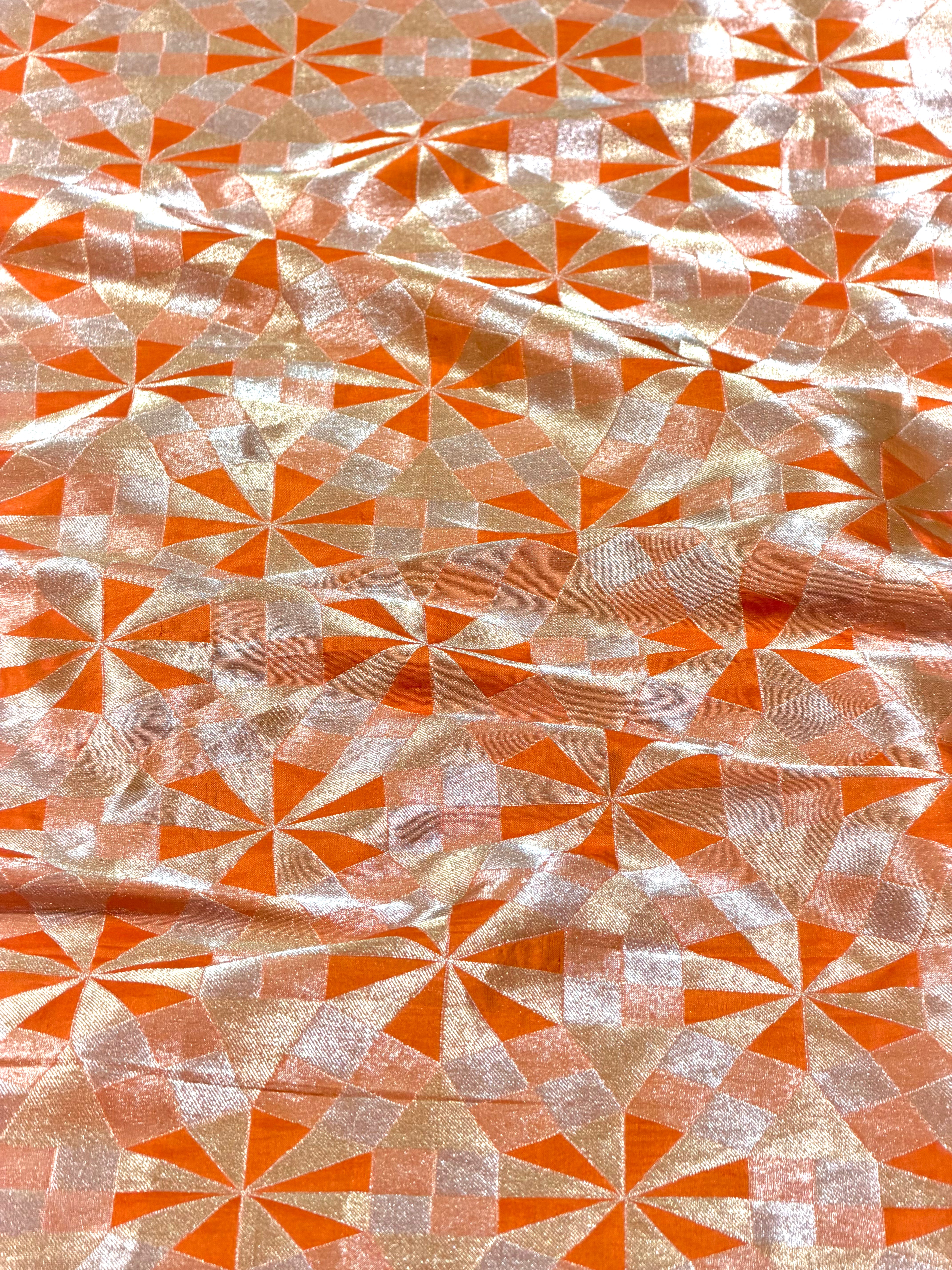 Orange Sona - Rupa Katan Silk Handloom Fabric
