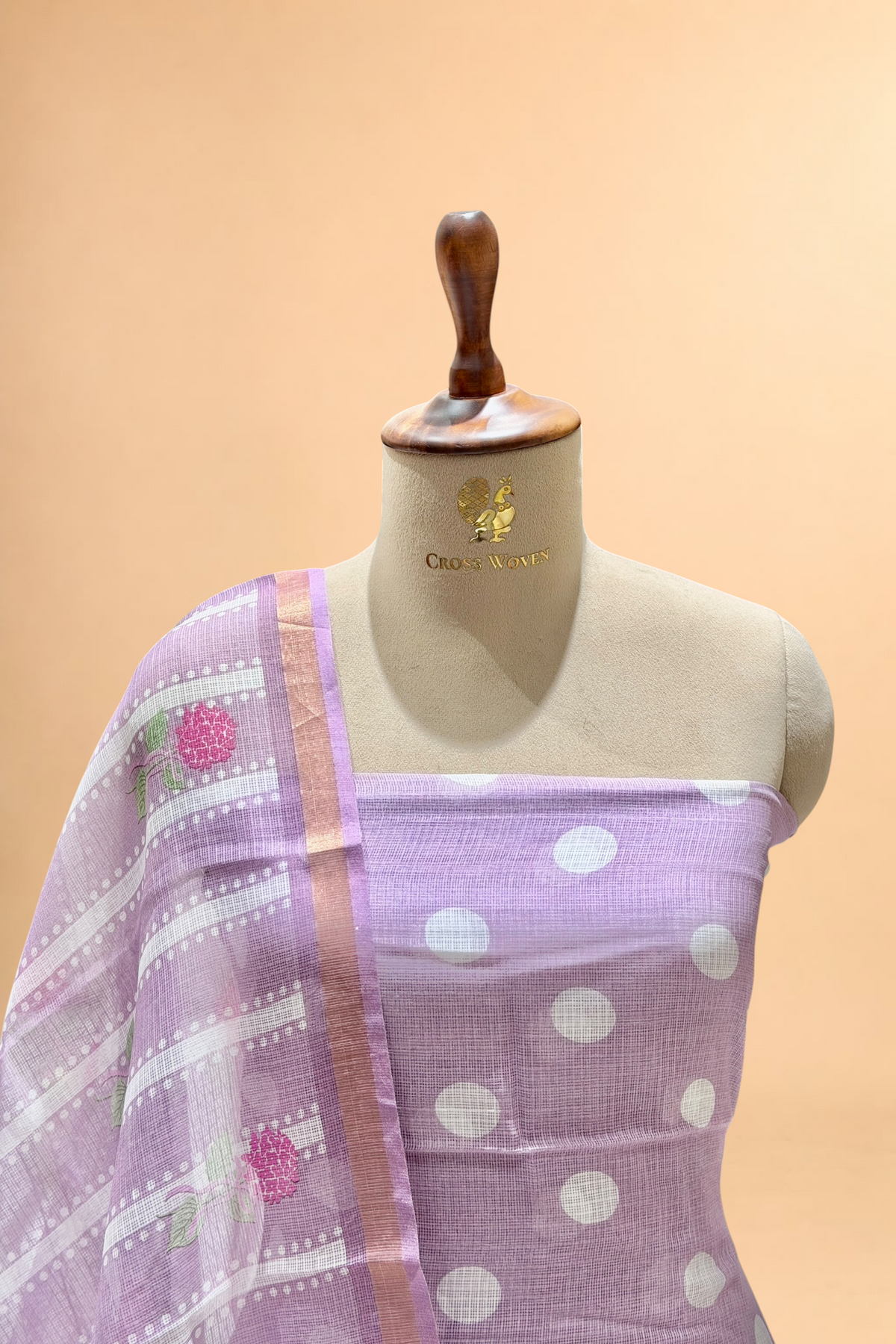 Lavender Purple Pure Kota Silk Suit Sets