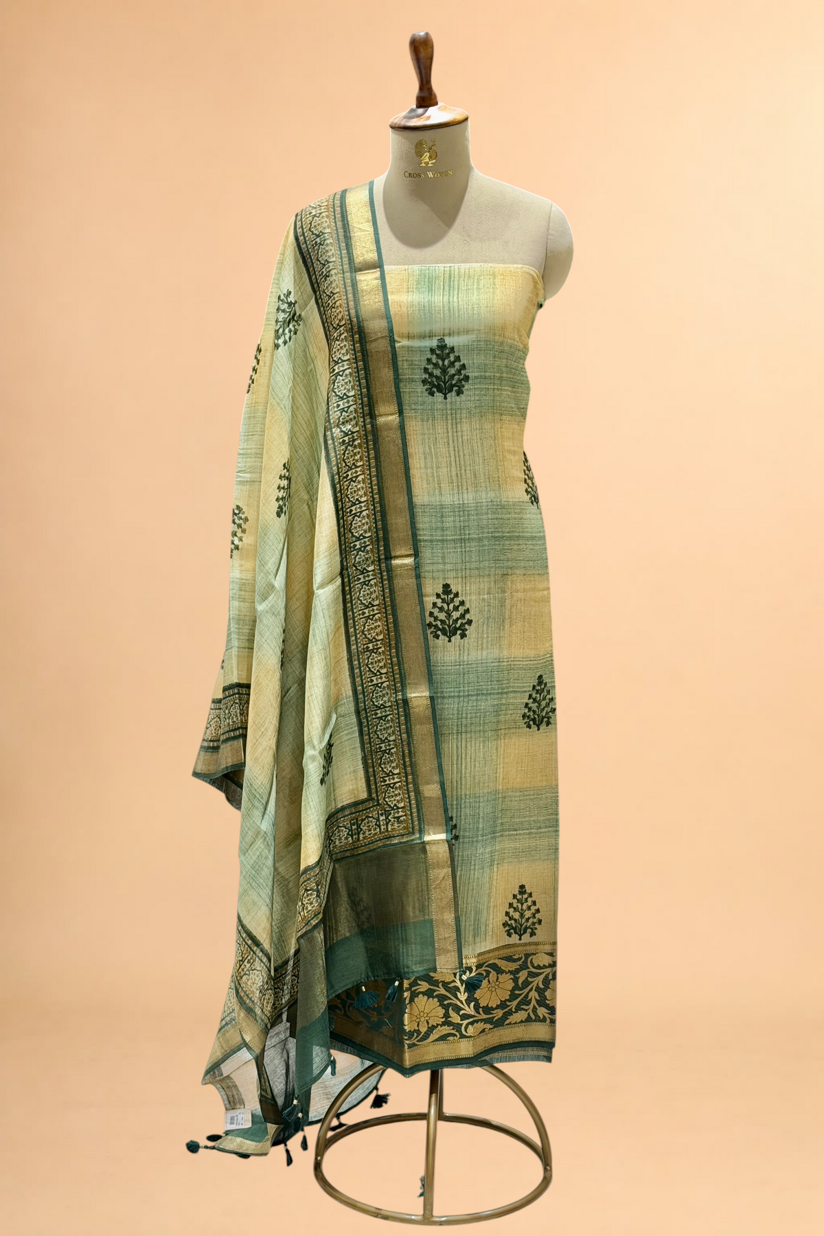 Green Pure Munga Silk Suit Set
