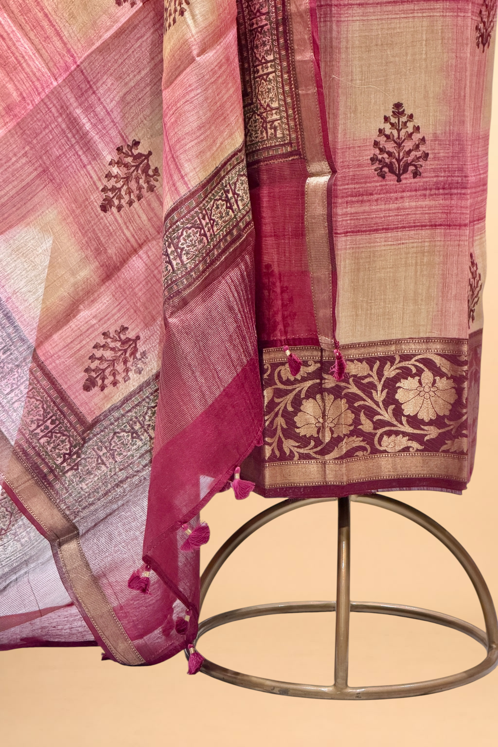 Deep Wine Pure Munga Silk Suit Set