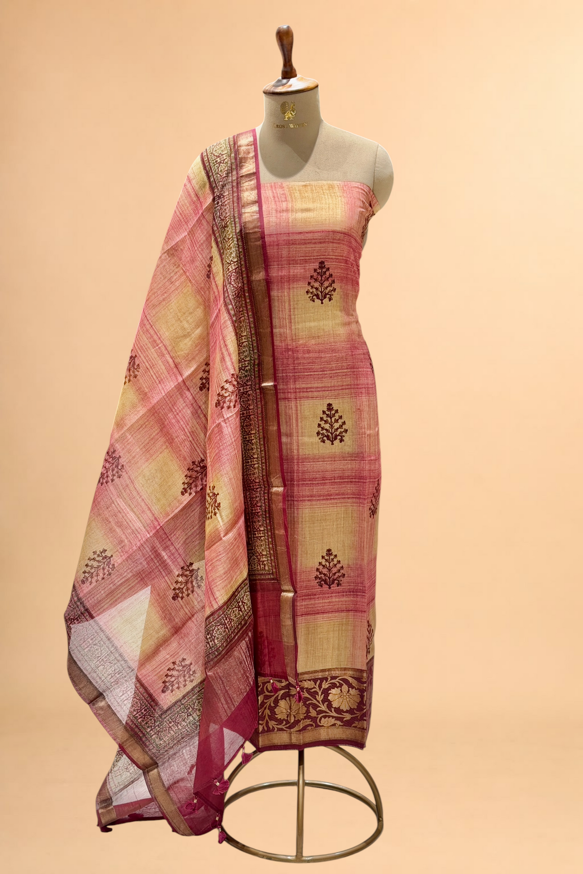Deep Wine Pure Munga Silk Suit Set
