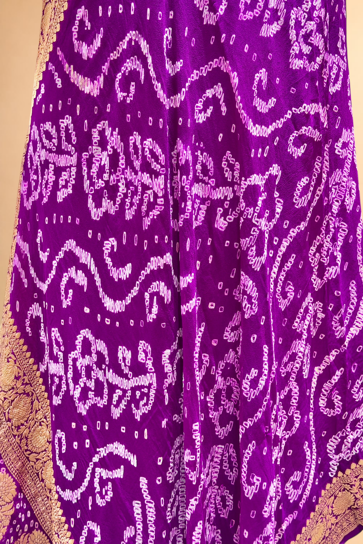 Magenta Purple Georgette Khaddi Rai Bandhani Dupatta