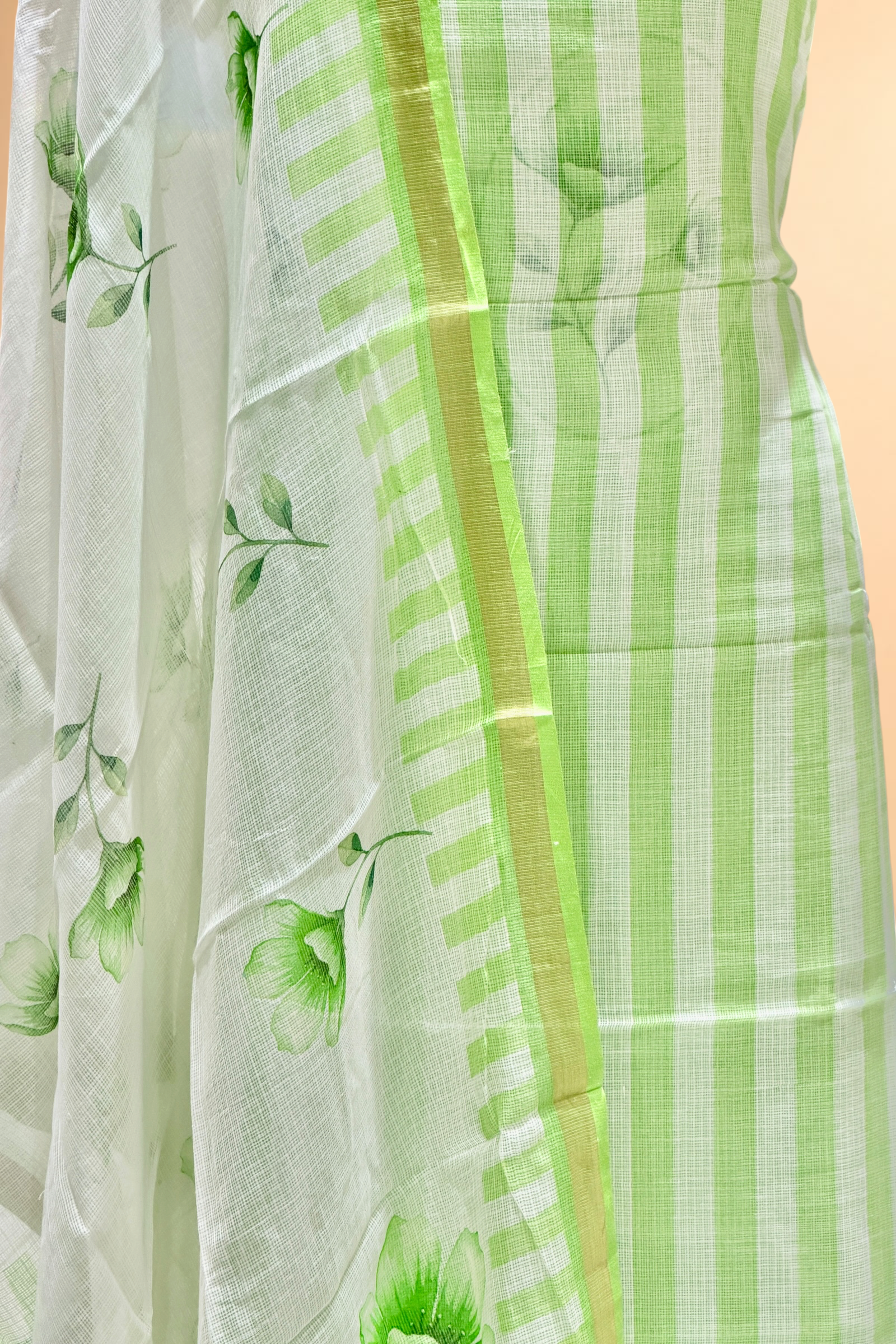 Pistachio Green Pure Kota Silk Suit Set