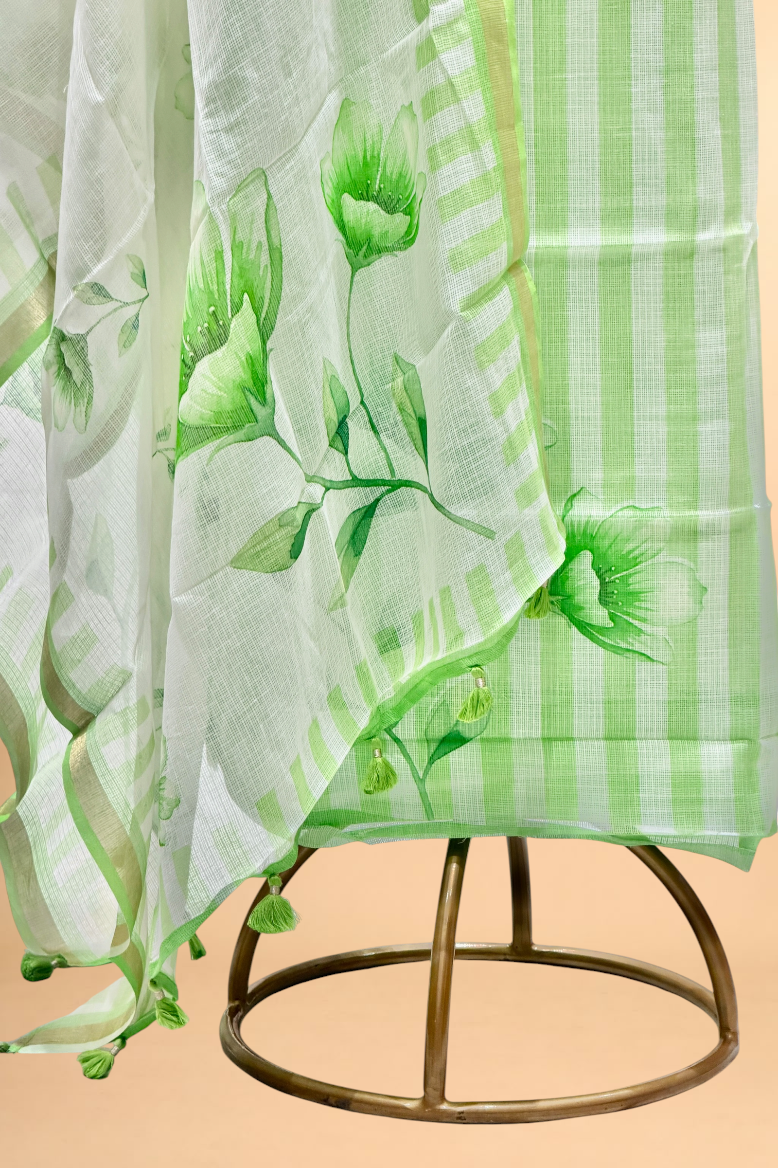 Pistachio Green Pure Kota Silk Suit Set