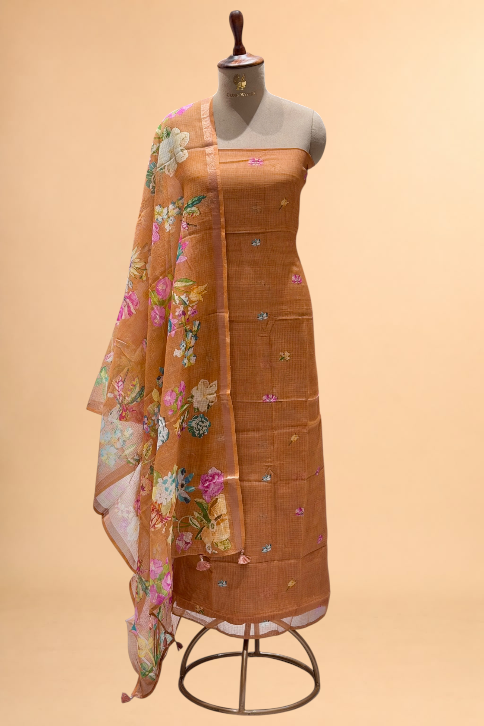 Warm Brown Pure Kota Silk Suit Set