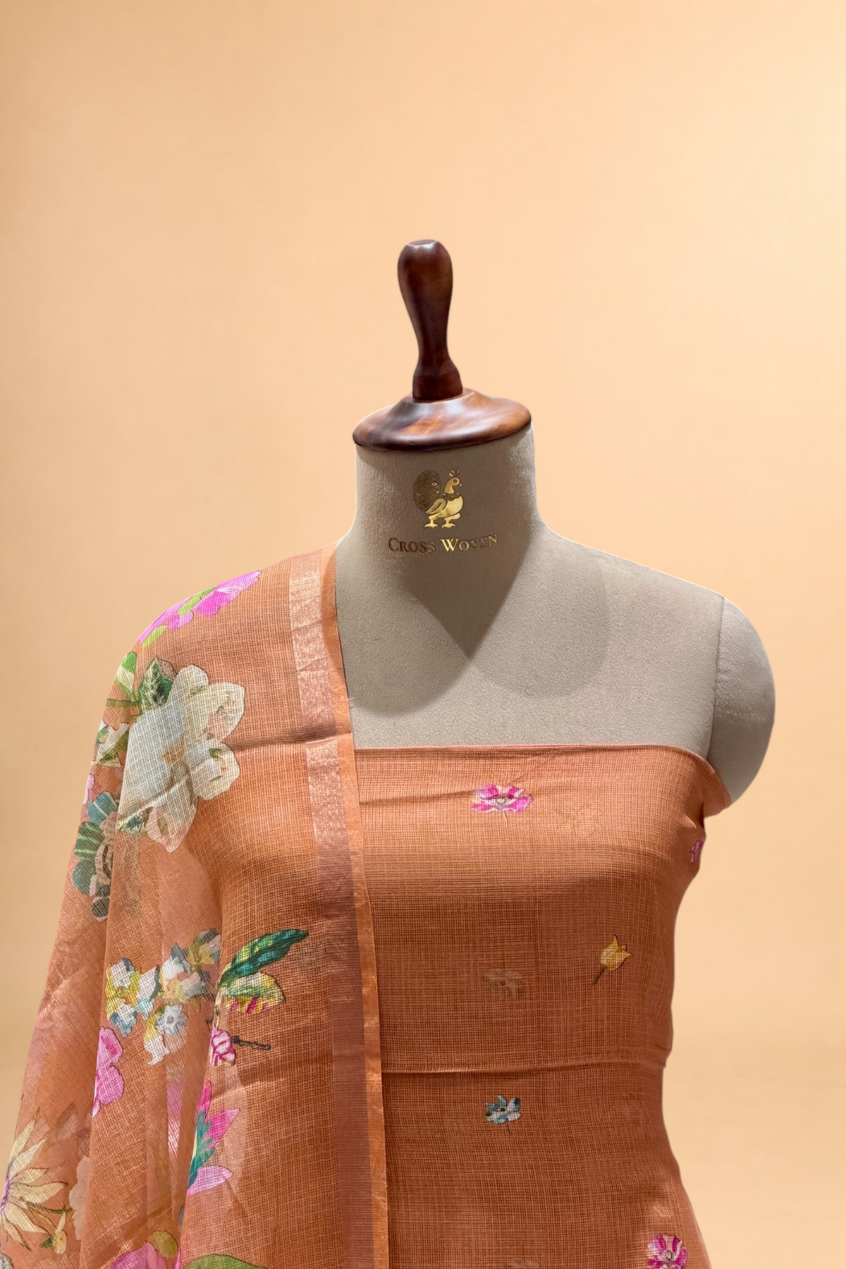 Warm Brown Pure Kota Silk Suit Set