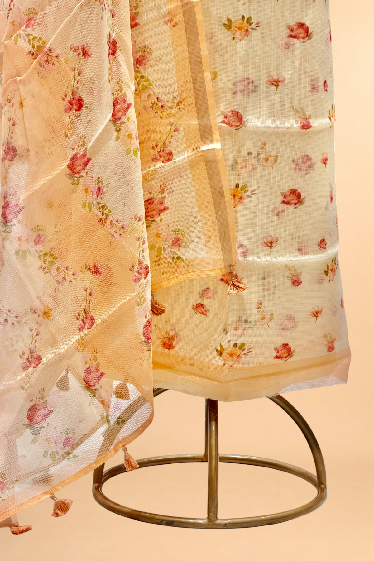 Ivory-Cream Pure Kota Silk Suit Sets