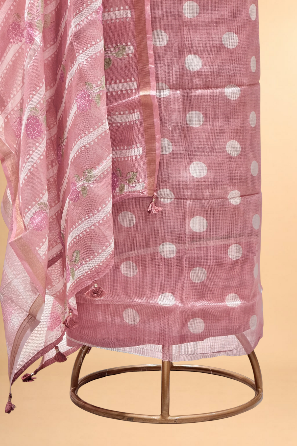 Dusty Rose Pink Pure Kota Silk Suit Sets