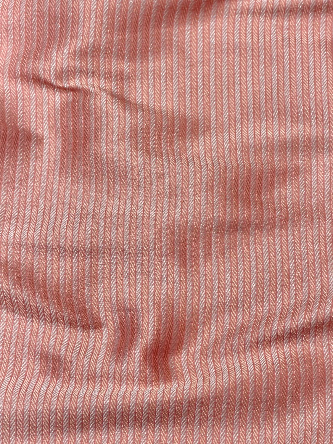 Peach Sona-Rupa Stripe Katan Silk Fabric