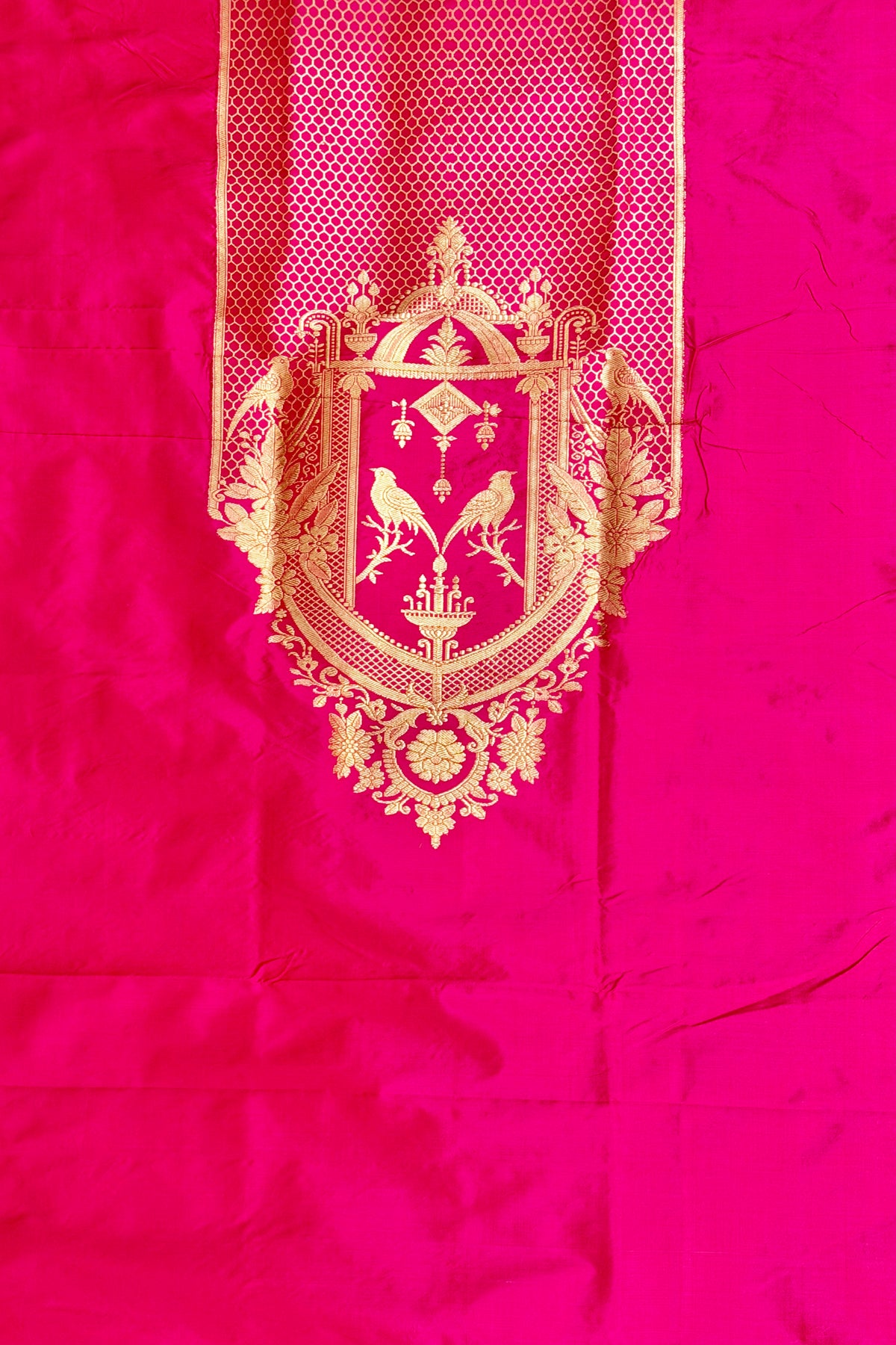 Pink Katan Silk Co-Ord Set with Regal Panel CW09