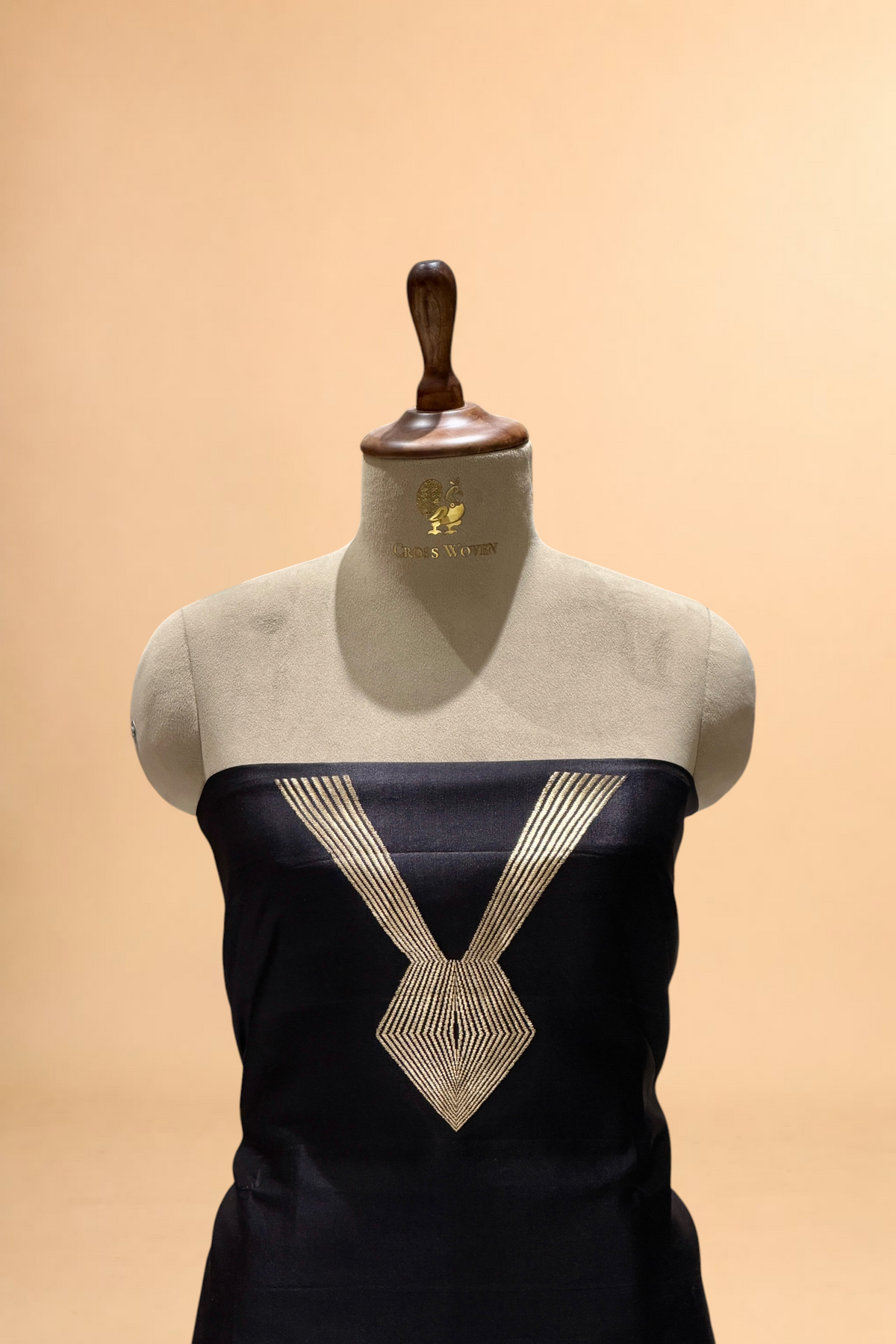 Black Soft Silk Co-Ord Set with Kadhwa Neck Panel