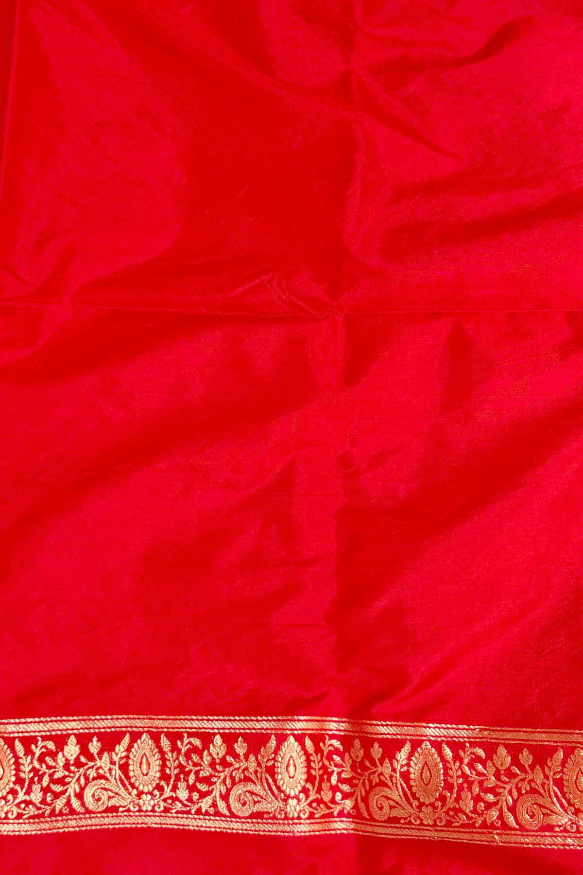 Red Katan Silk Co-Ord Set with Regal Panel CW08