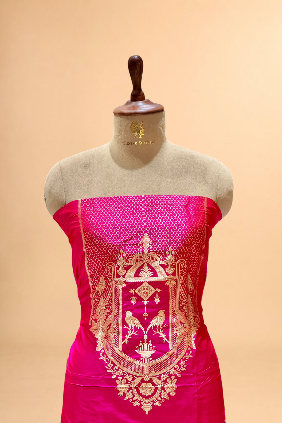 Pink Katan Silk Co-Ord Set with Regal Panel CW09