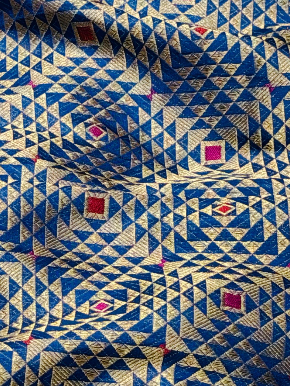 Blue Banarasi Pure Katan Silk Fabric