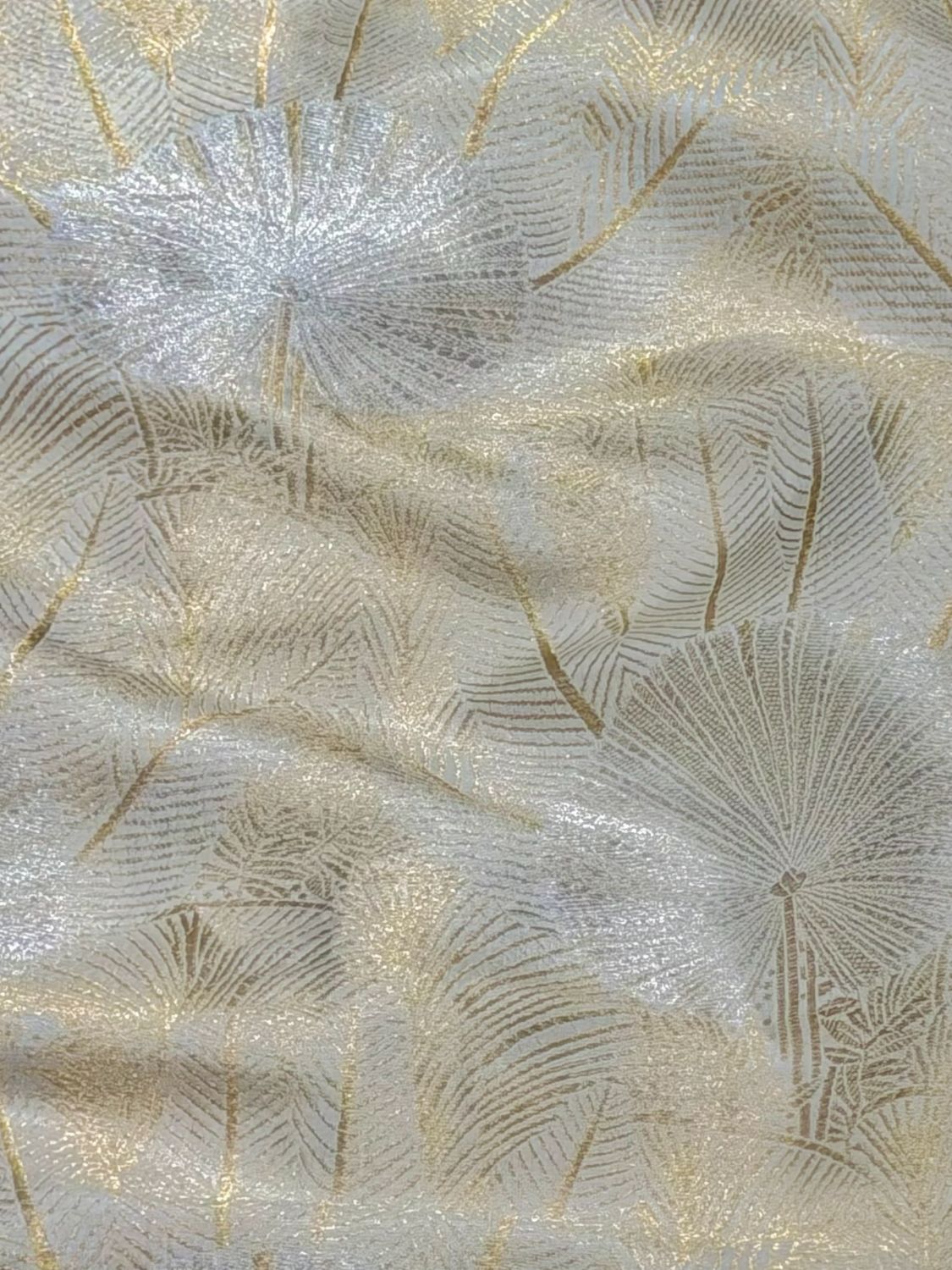 White Banarasi Brocade Pure Katan Silk Fabric