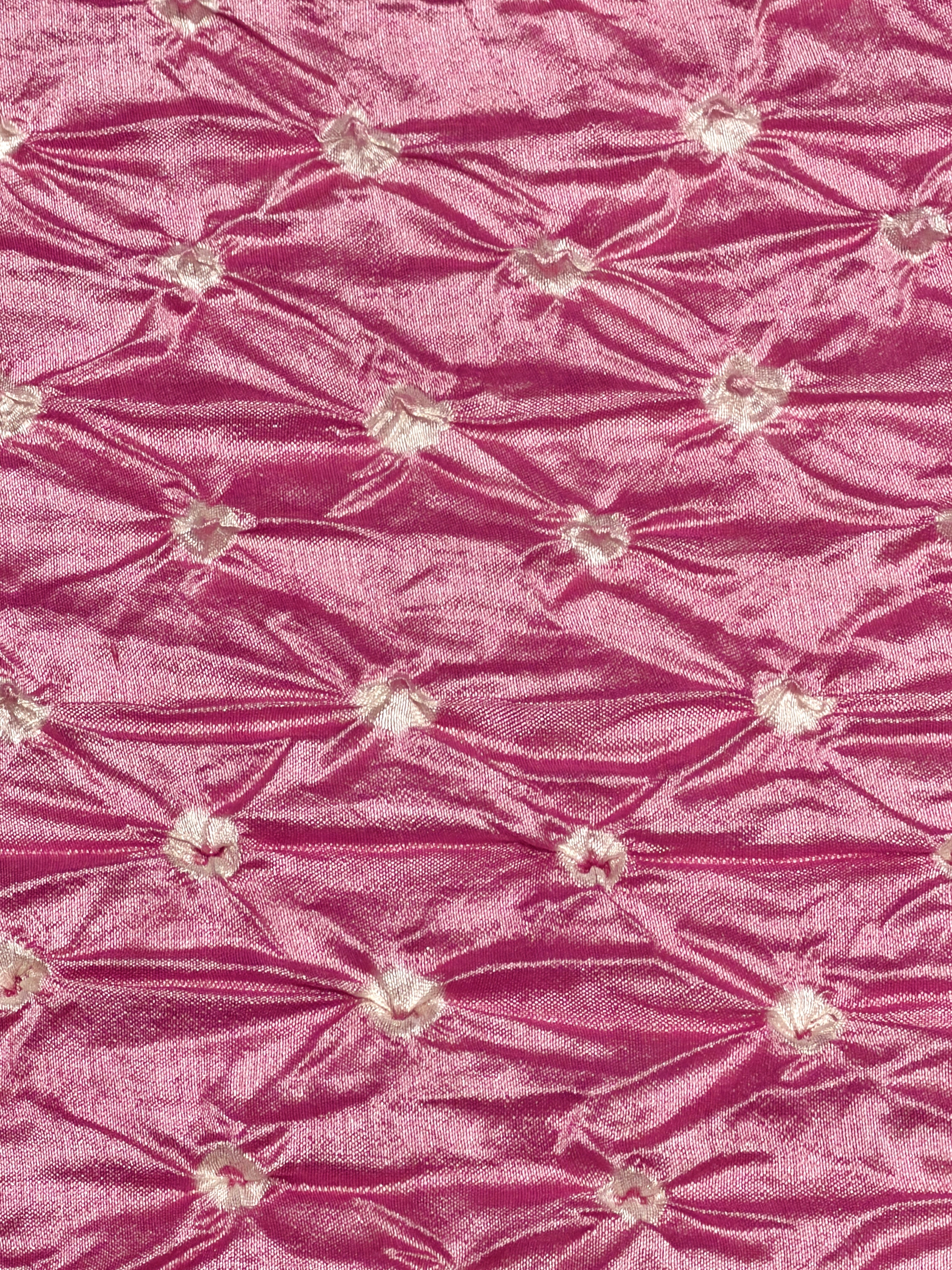 Royal Pink Chiniya Silk Fabric With Bandhani