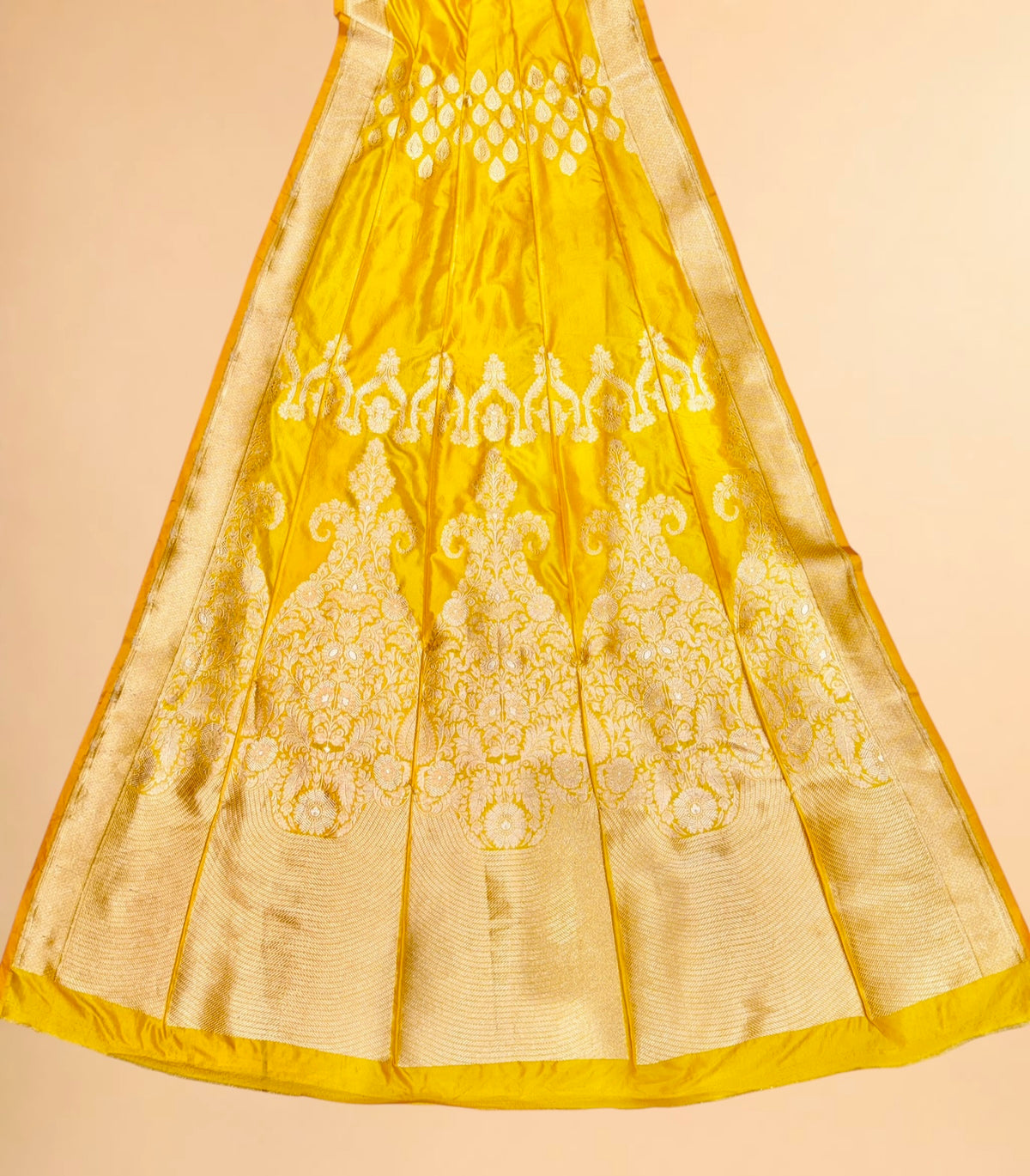 Yellow Banarasi Pure Katan Silk Lehenga