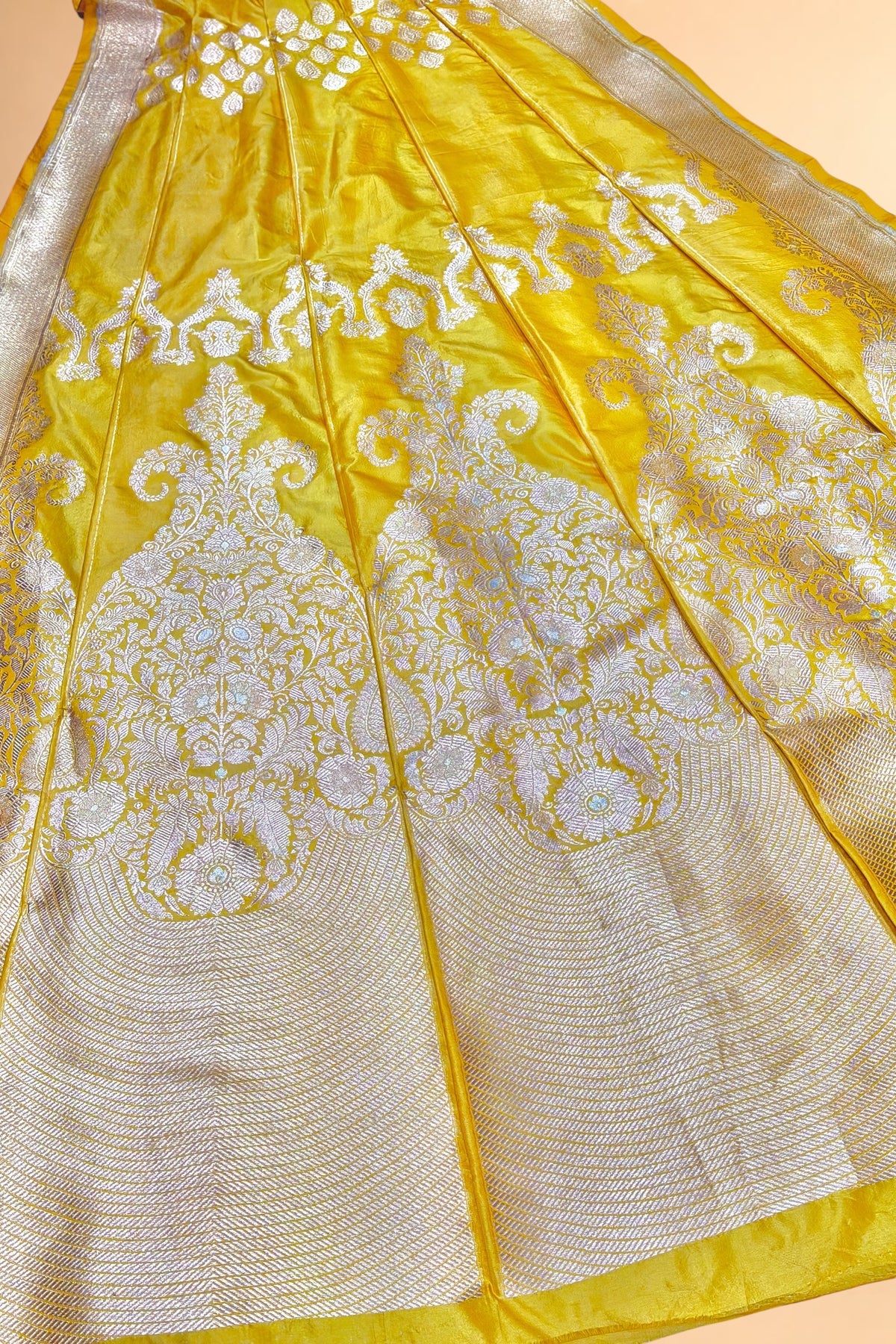 Yellow Banarasi Pure Katan Silk Lehenga
