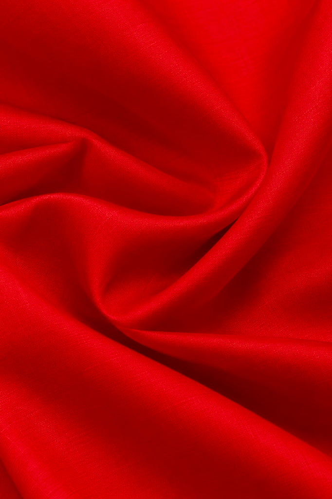 Red Plain Pure Chiniya Silk Fabric