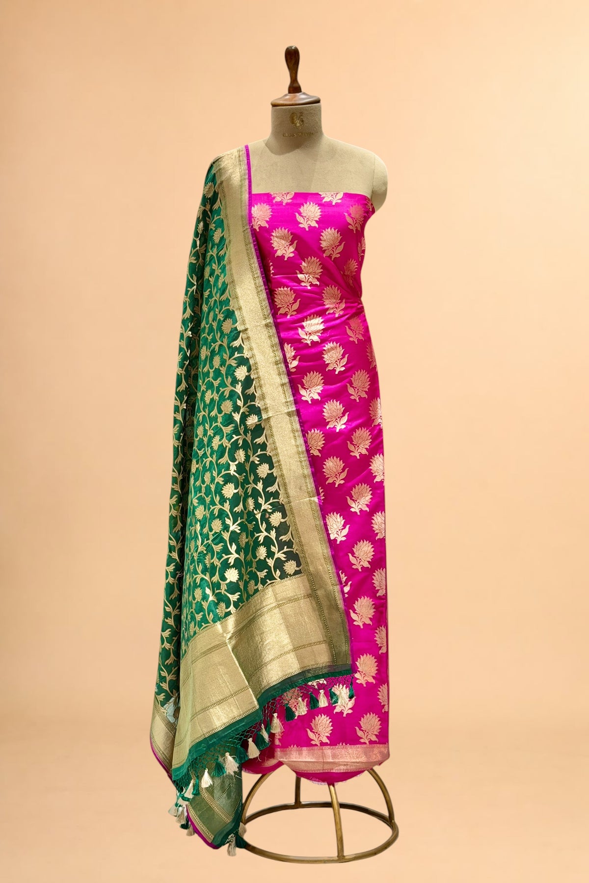 Pink Banarasi Pure Katan Silk Suit Set