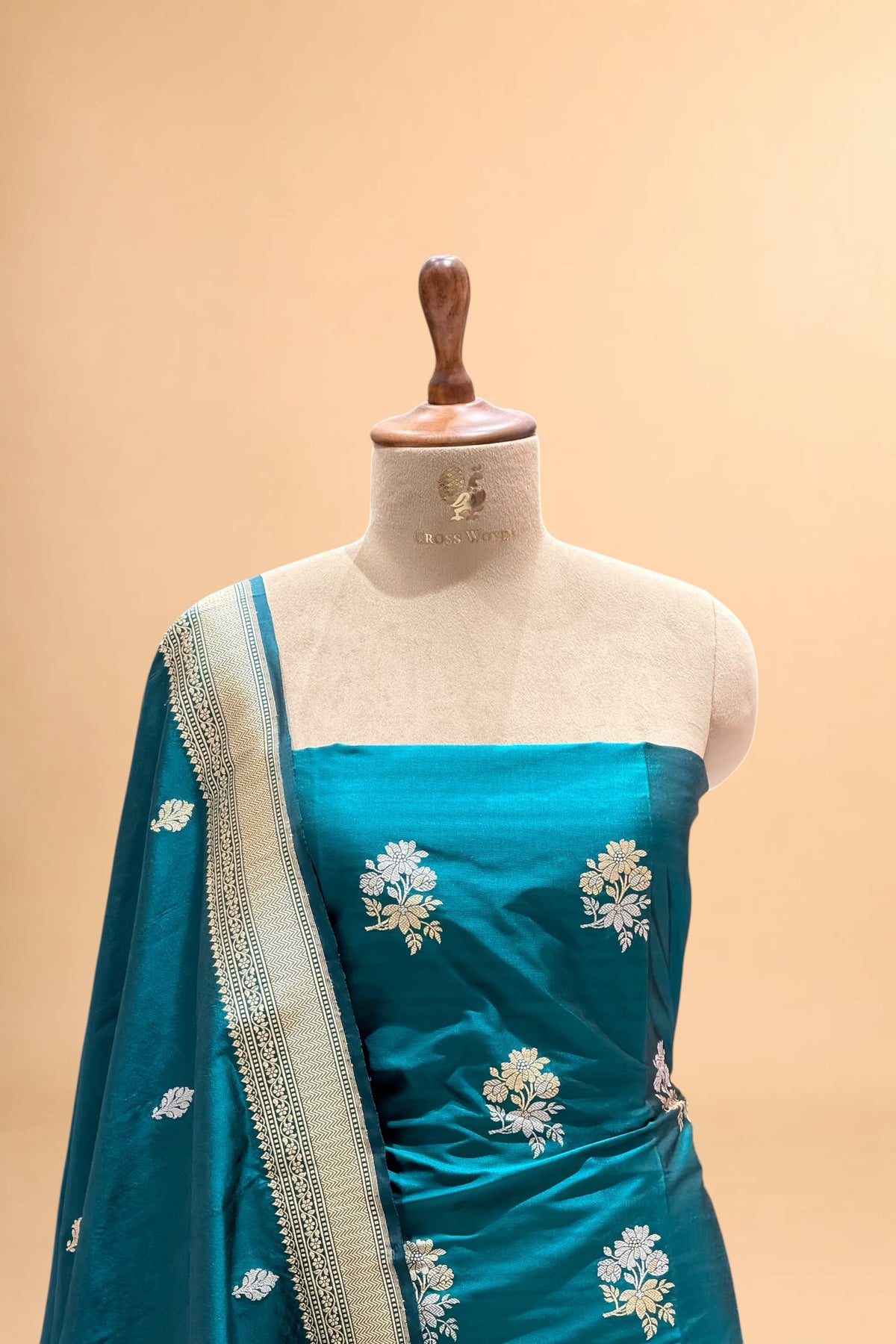Teal Banarasi Pure Katan Silk Suit Set