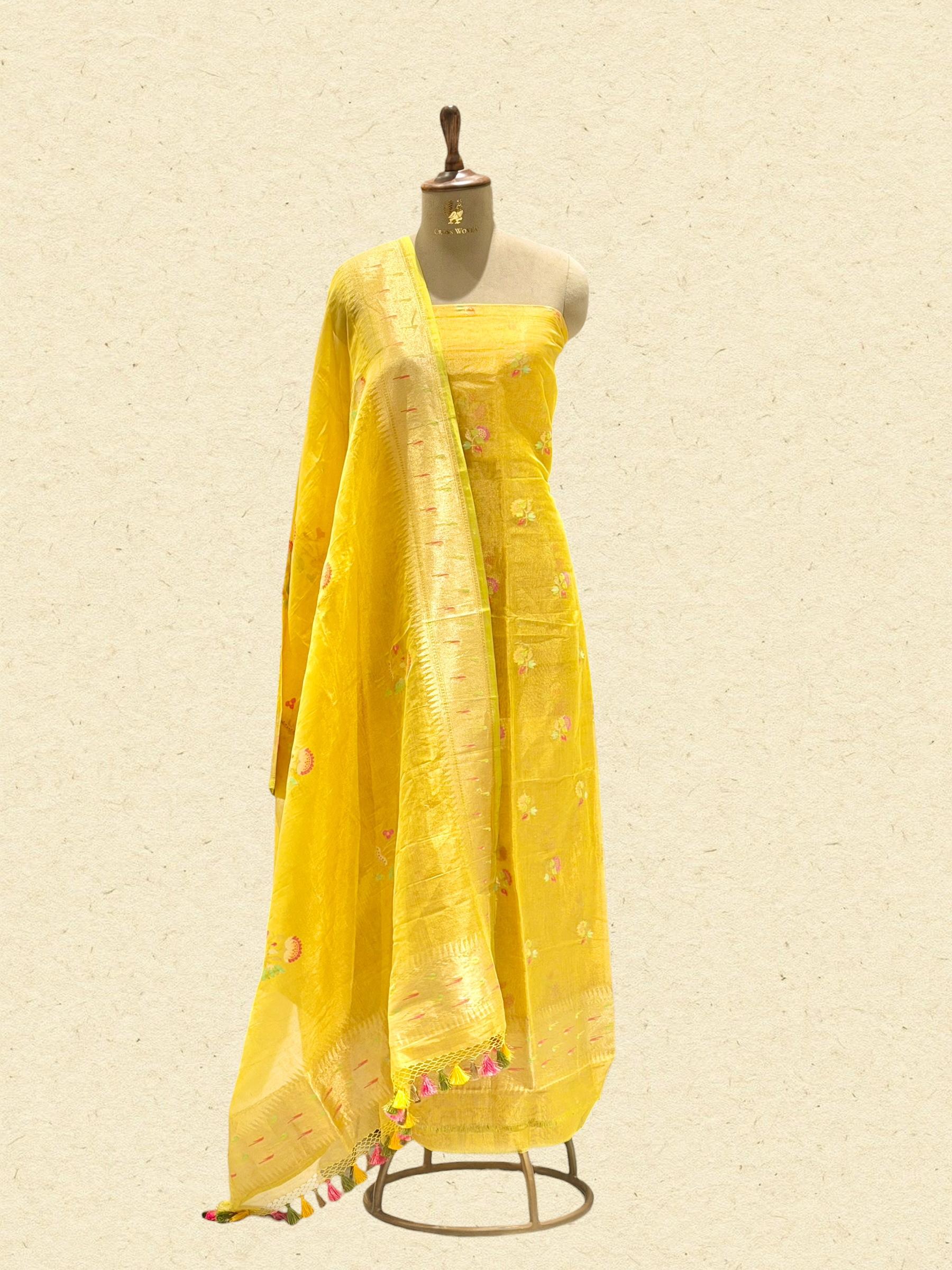 Yellow Tissue Jamdani Suit Set