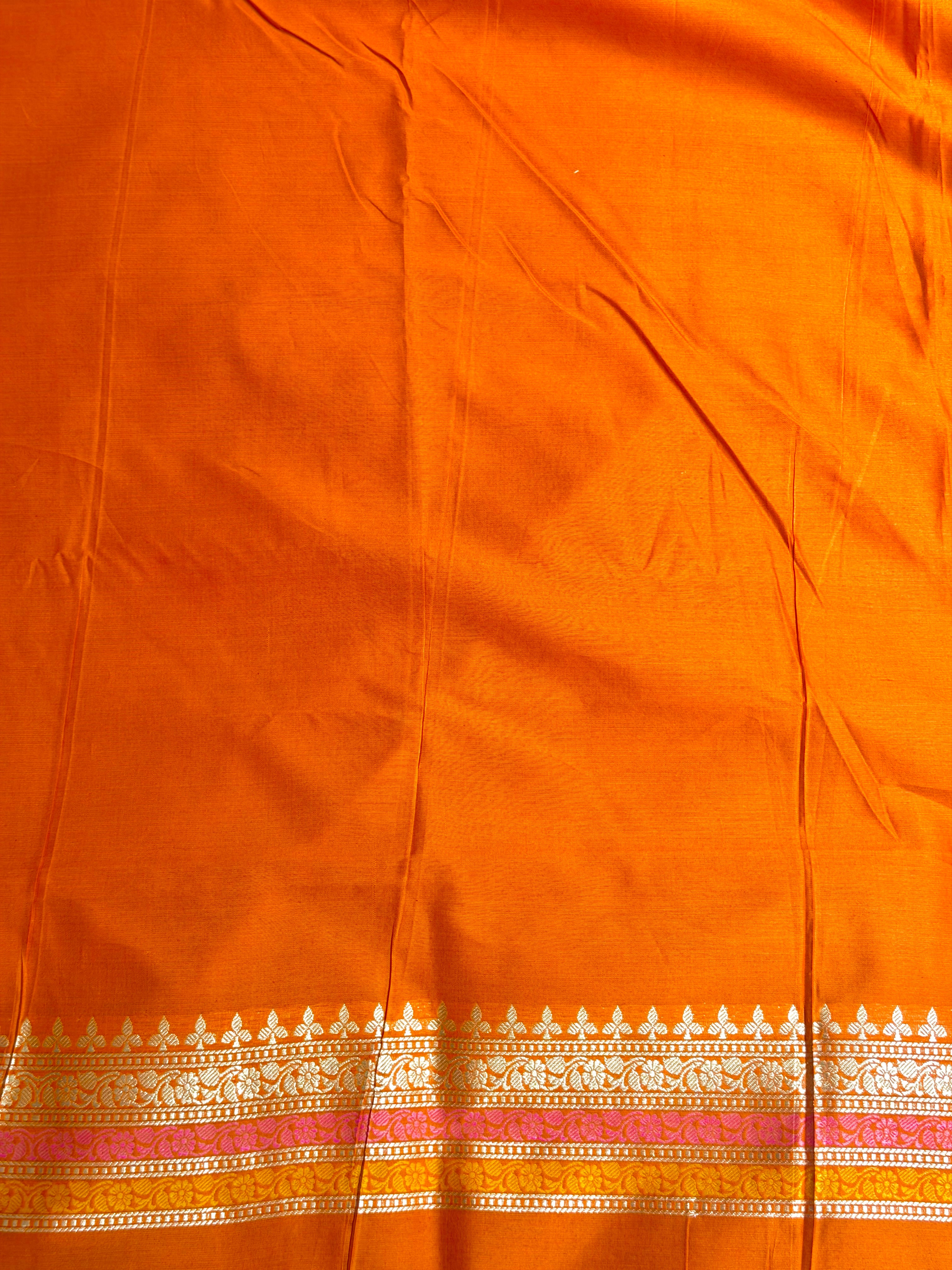 Amber Orange Premium Cotton Suit Set With Statement Kadhwa Boota