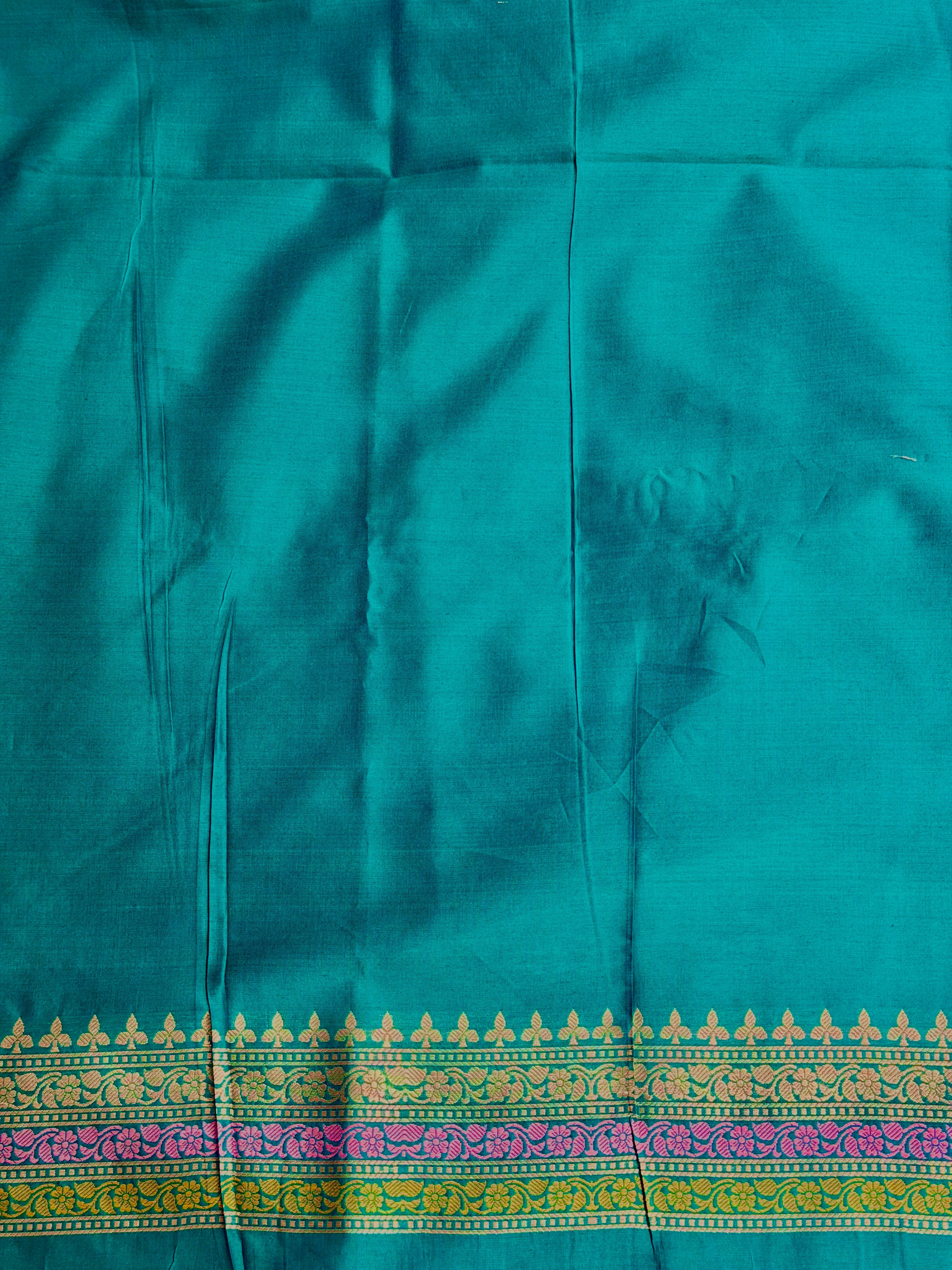 Teal Green Premium Cotton Suit Set With Statement Kadhwa Boota