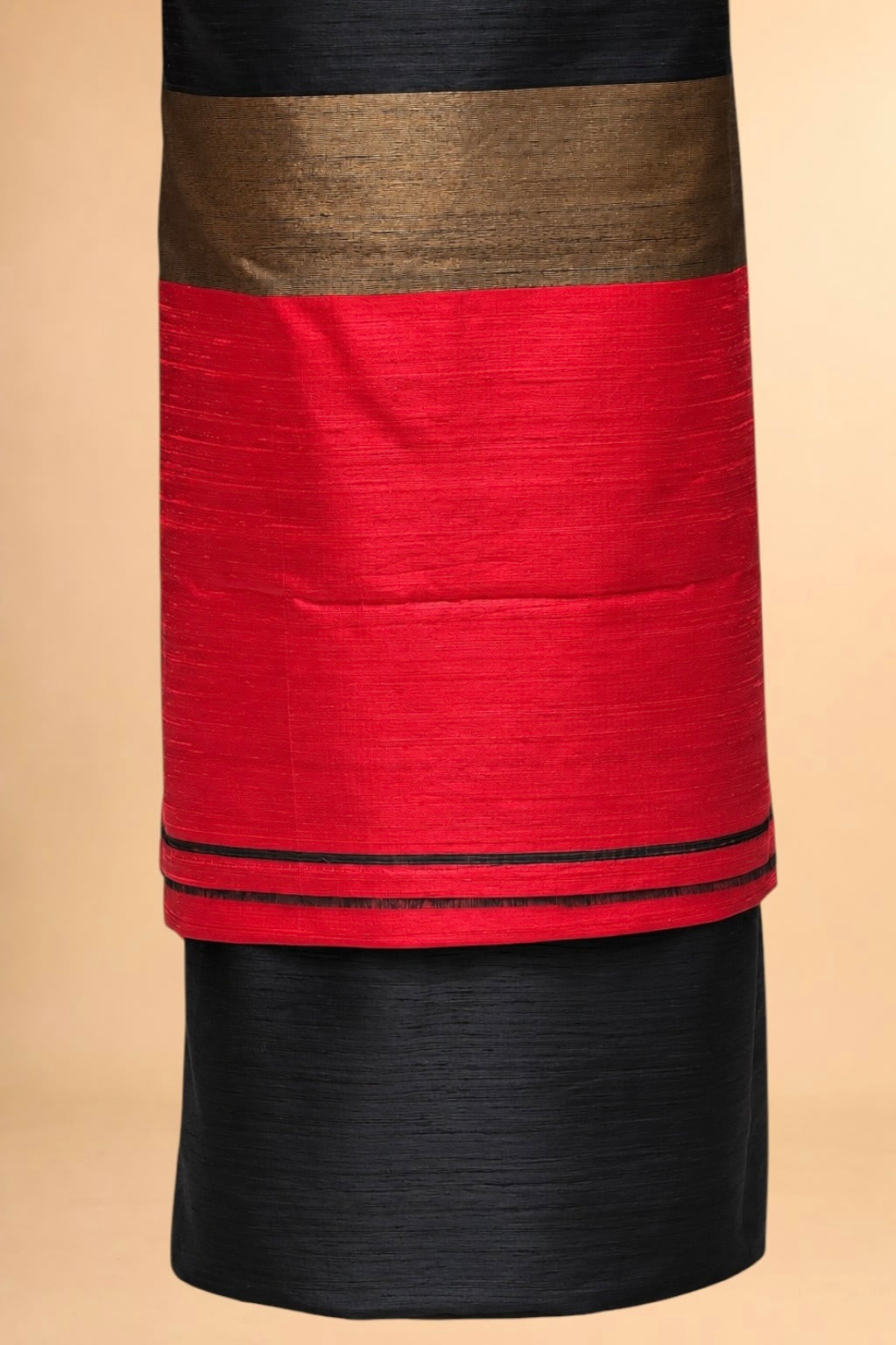 Pure Raw Silk Colour-Block Co-Ord Set