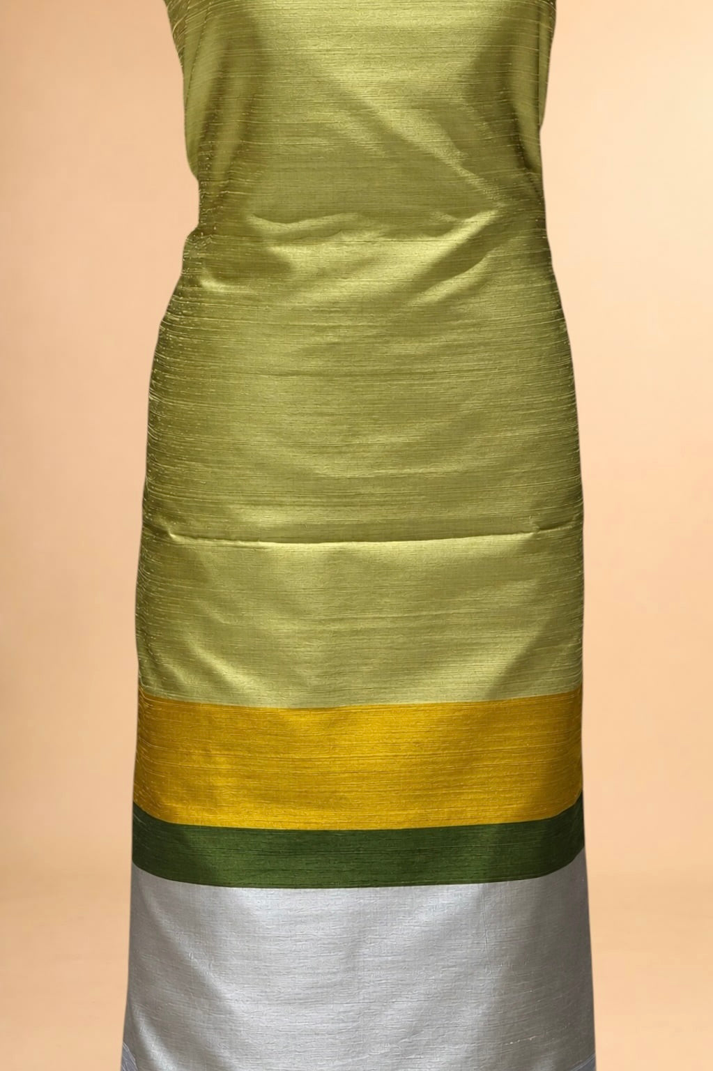 Pure Raw Silk Colour-Block Co-Ord Set