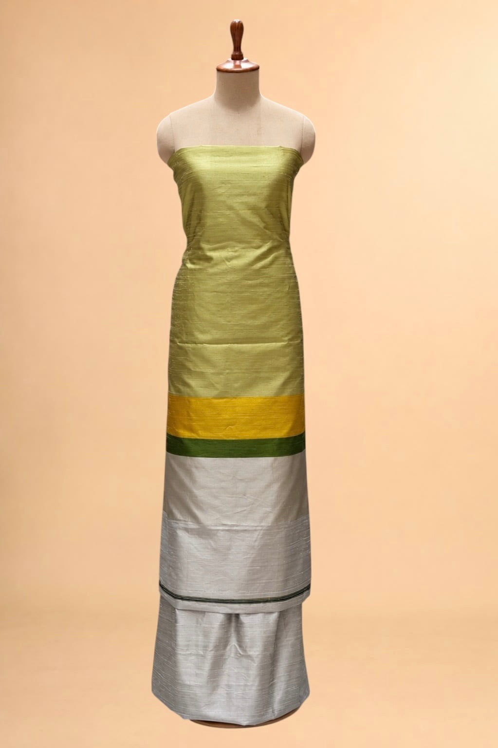 Pure Raw Silk Colour-Block Co-Ord Set