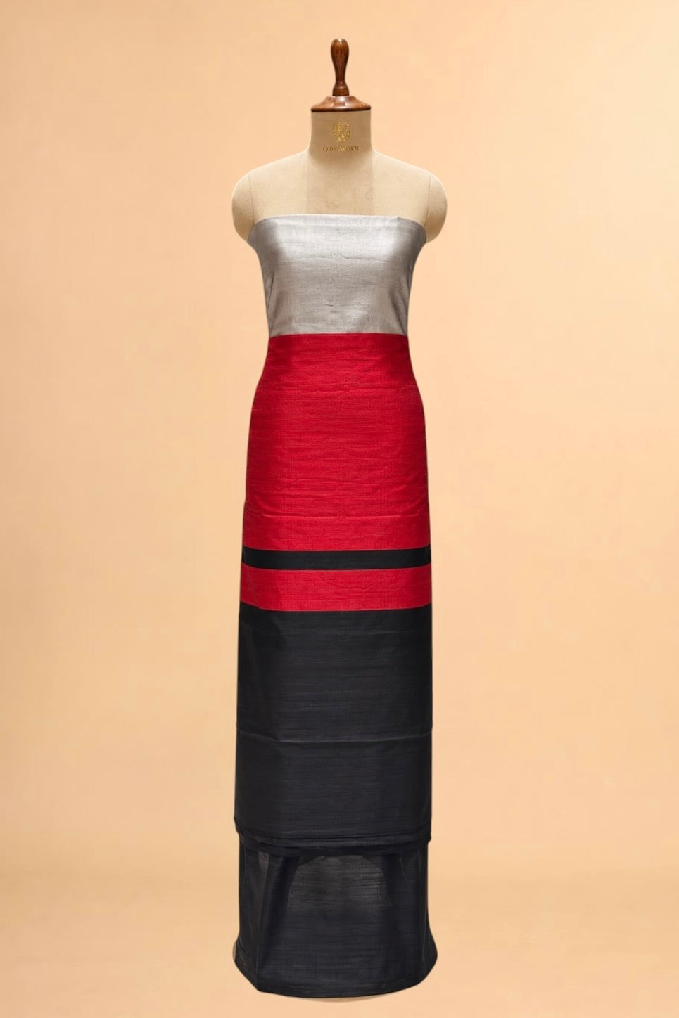 Pure Raw Silk Colour-Block Co-Ord Set