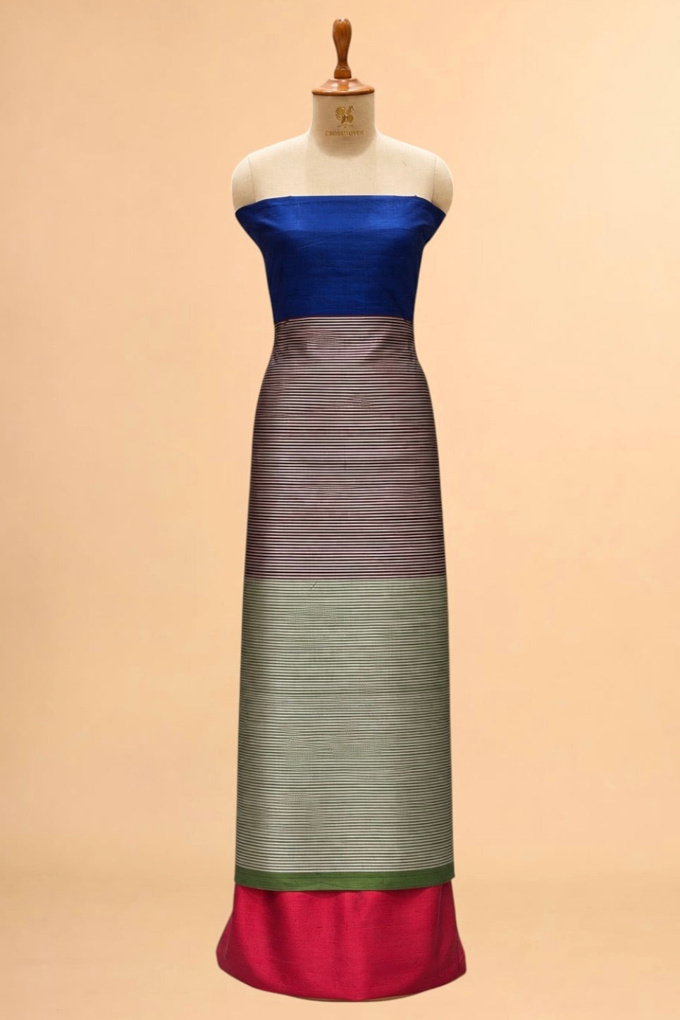 Pure Raw Silk Colour-Block Co-Ord Set
