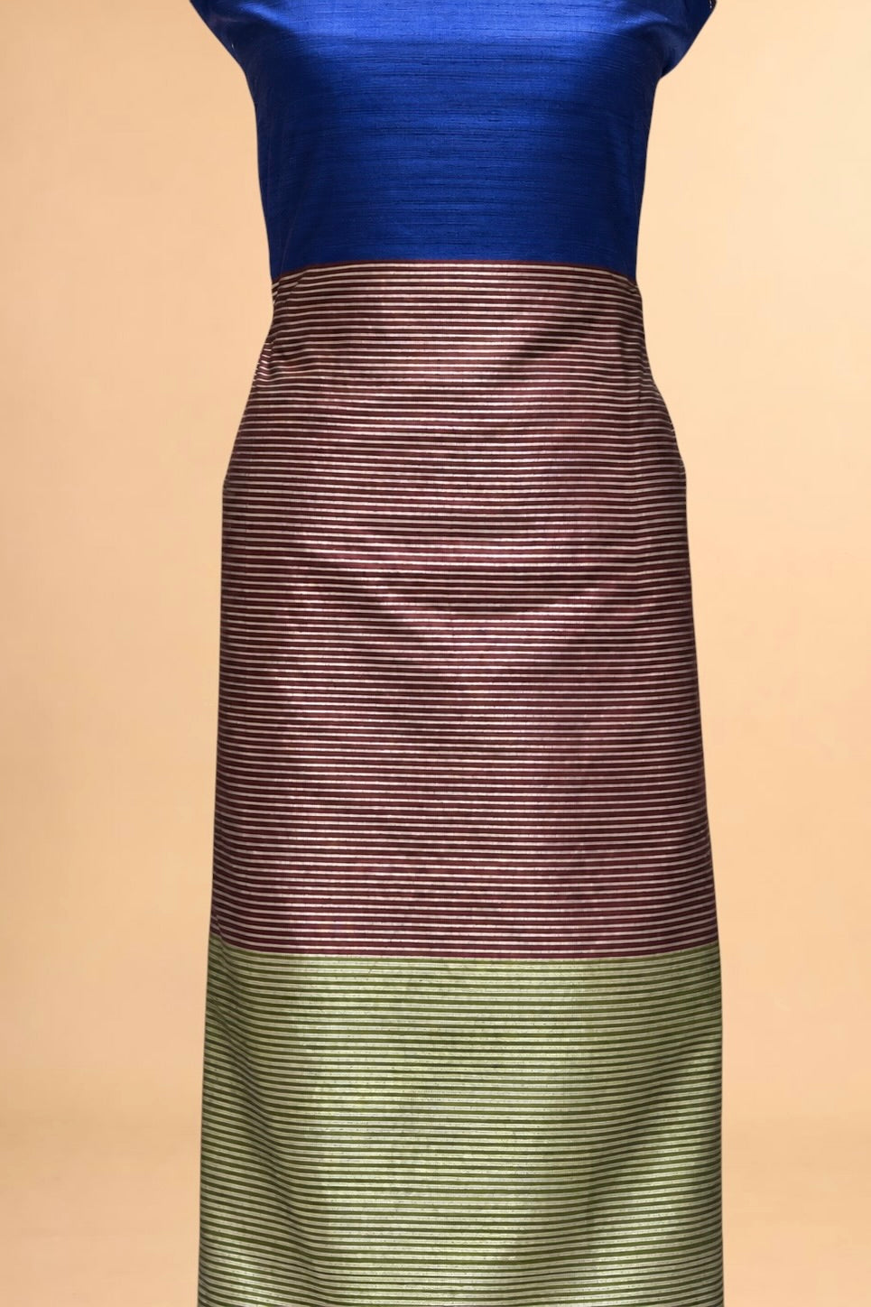 Pure Raw Silk Colour-Block Co-Ord Set