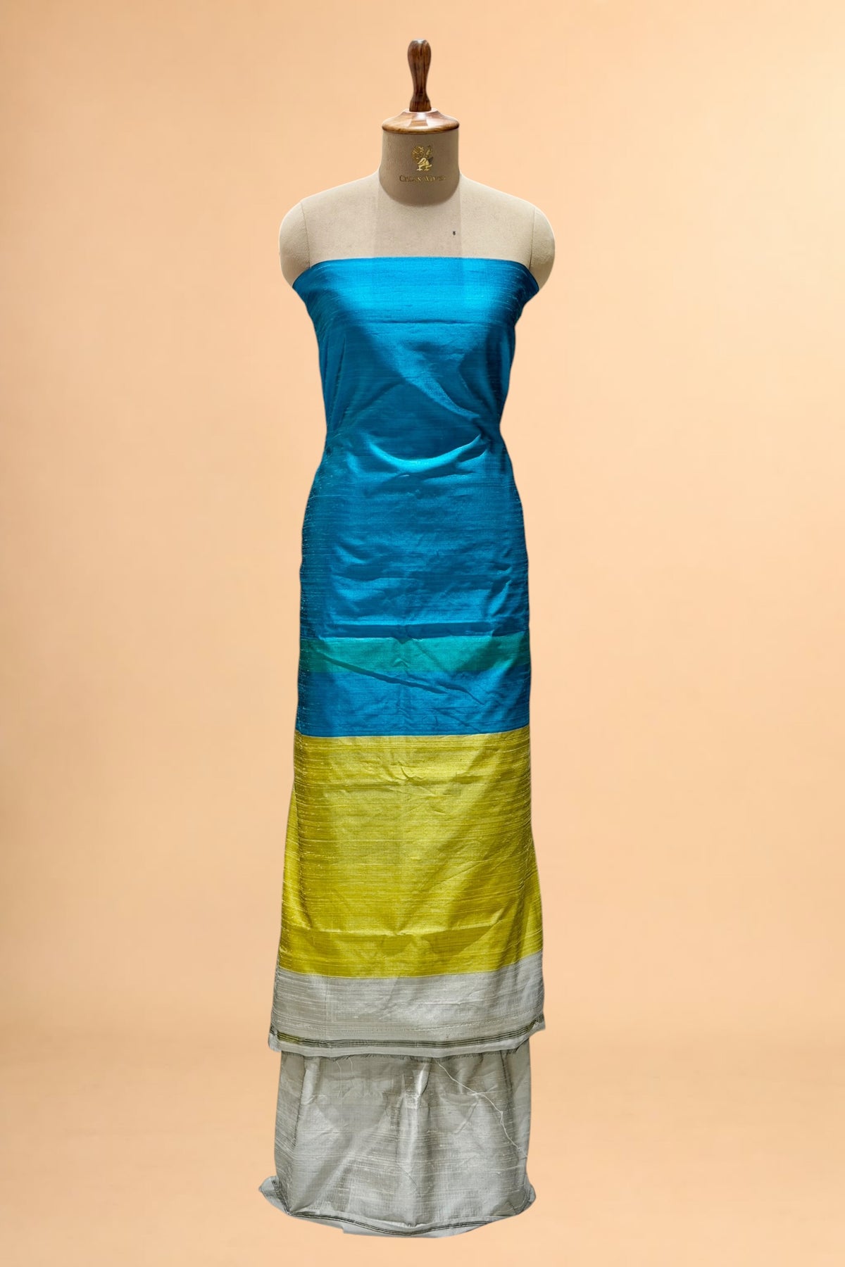 Pure Raw Silk Colour-Block Co-Ord Set
