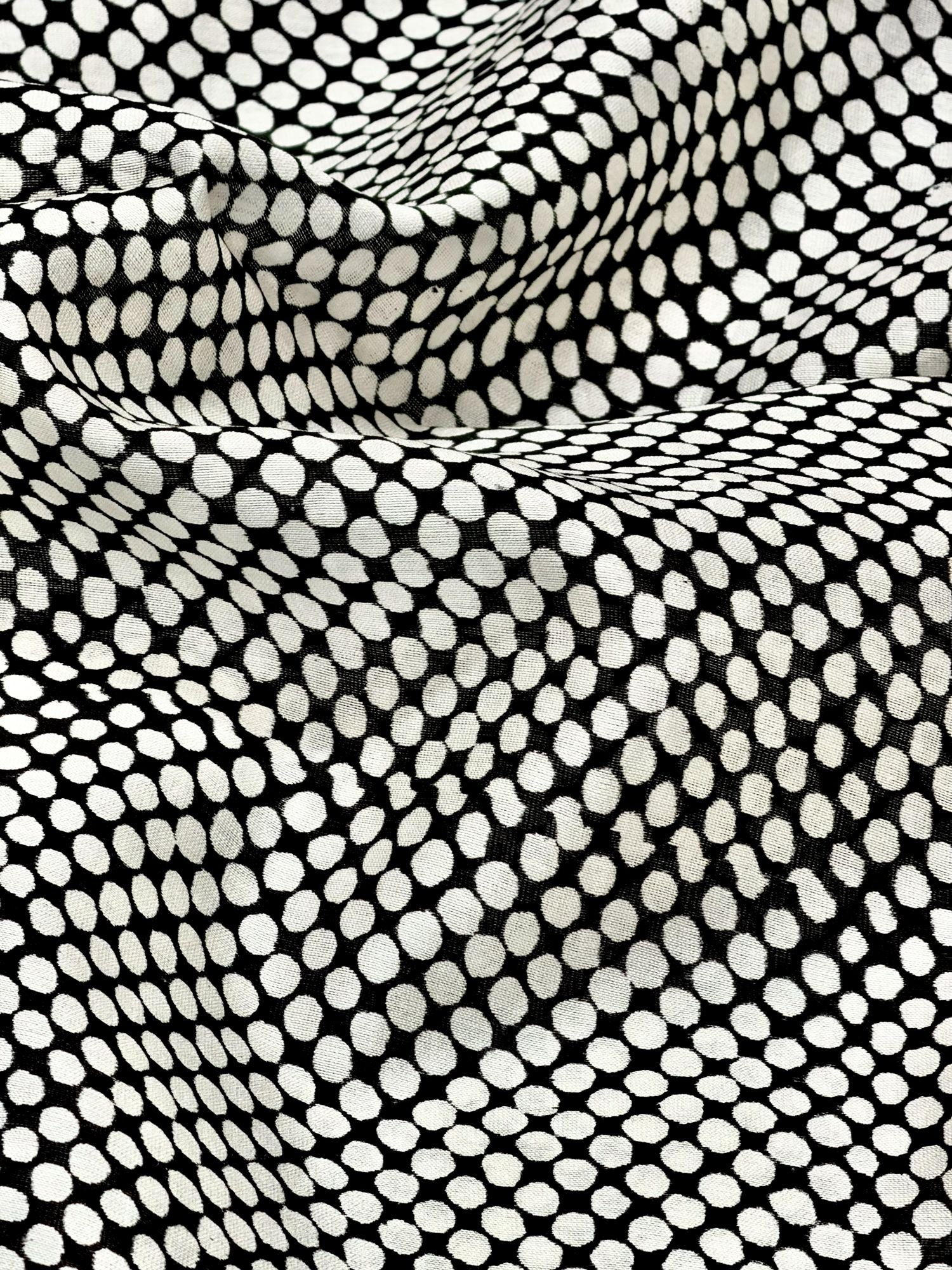 Pure Chanderi Silk Fabric With Black Hand Block Prints