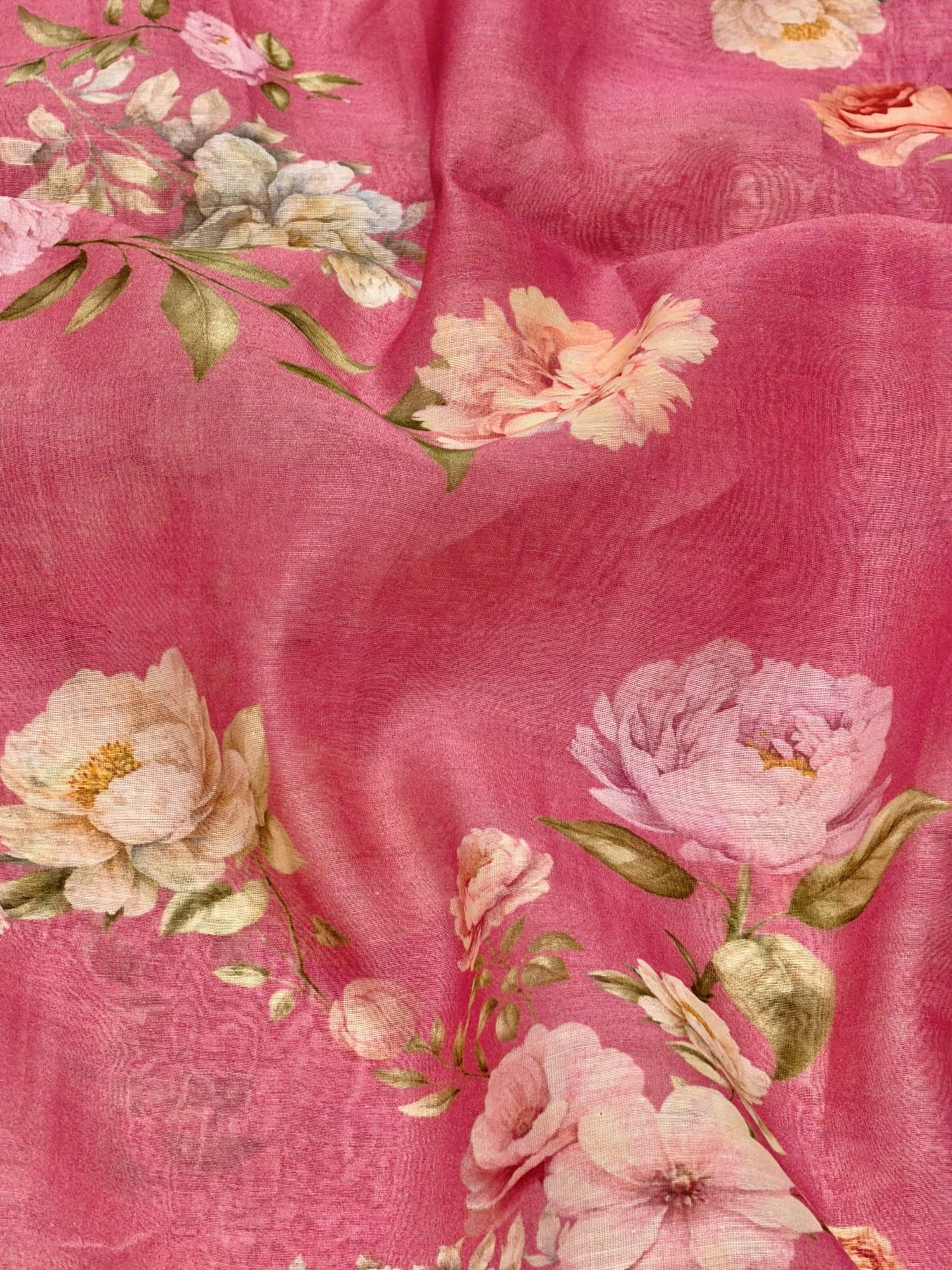 Pink Floral Mul Prints Fabric