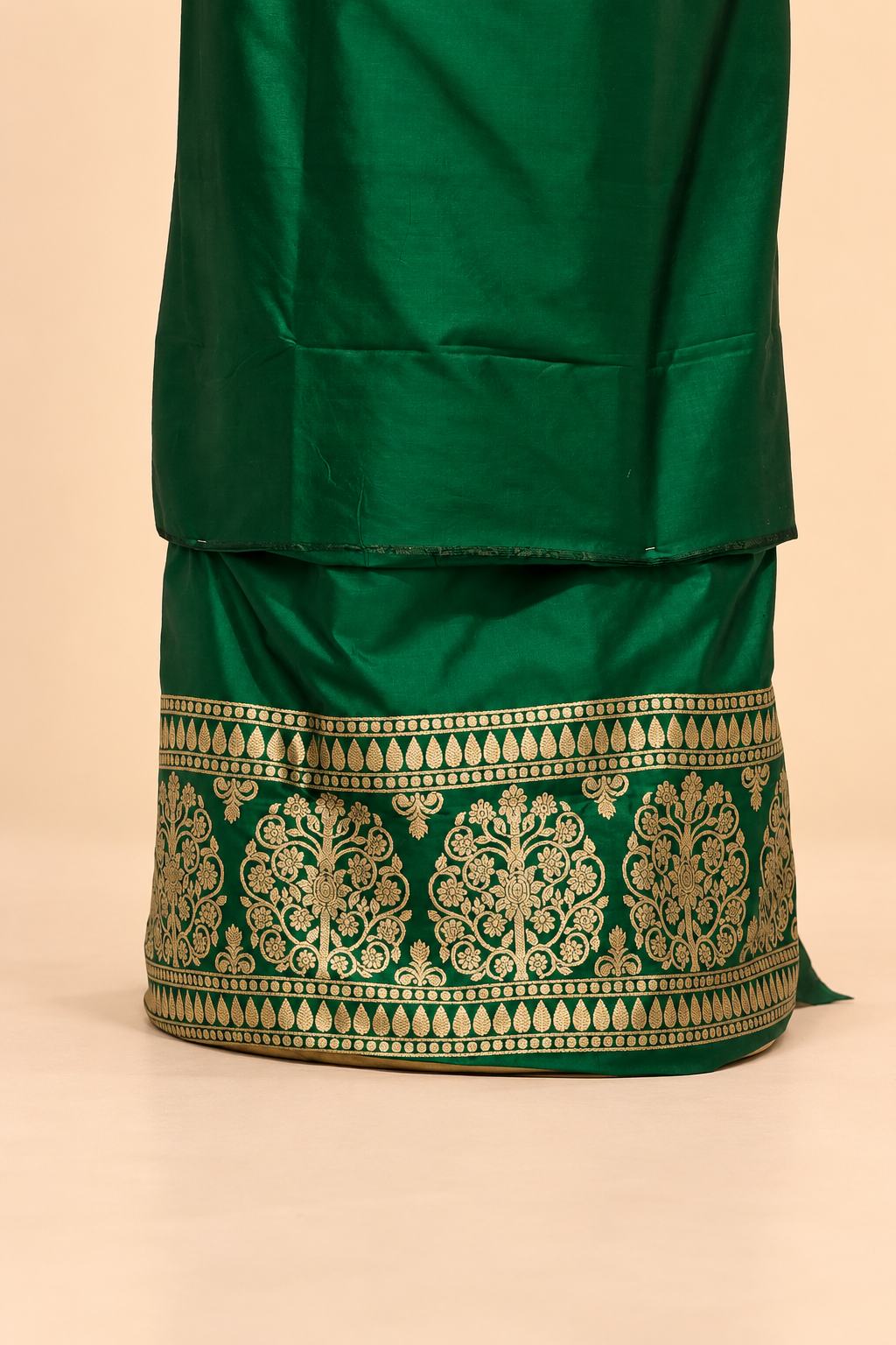 Green Katan Silk Co-ord Set