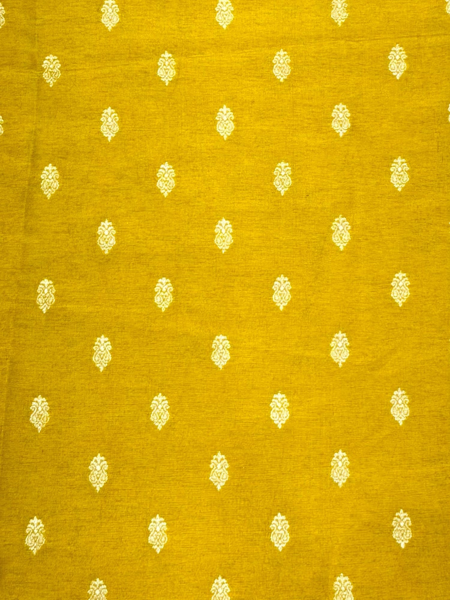 Mustard Yellow  Semi Katan Silk Blouse Piece