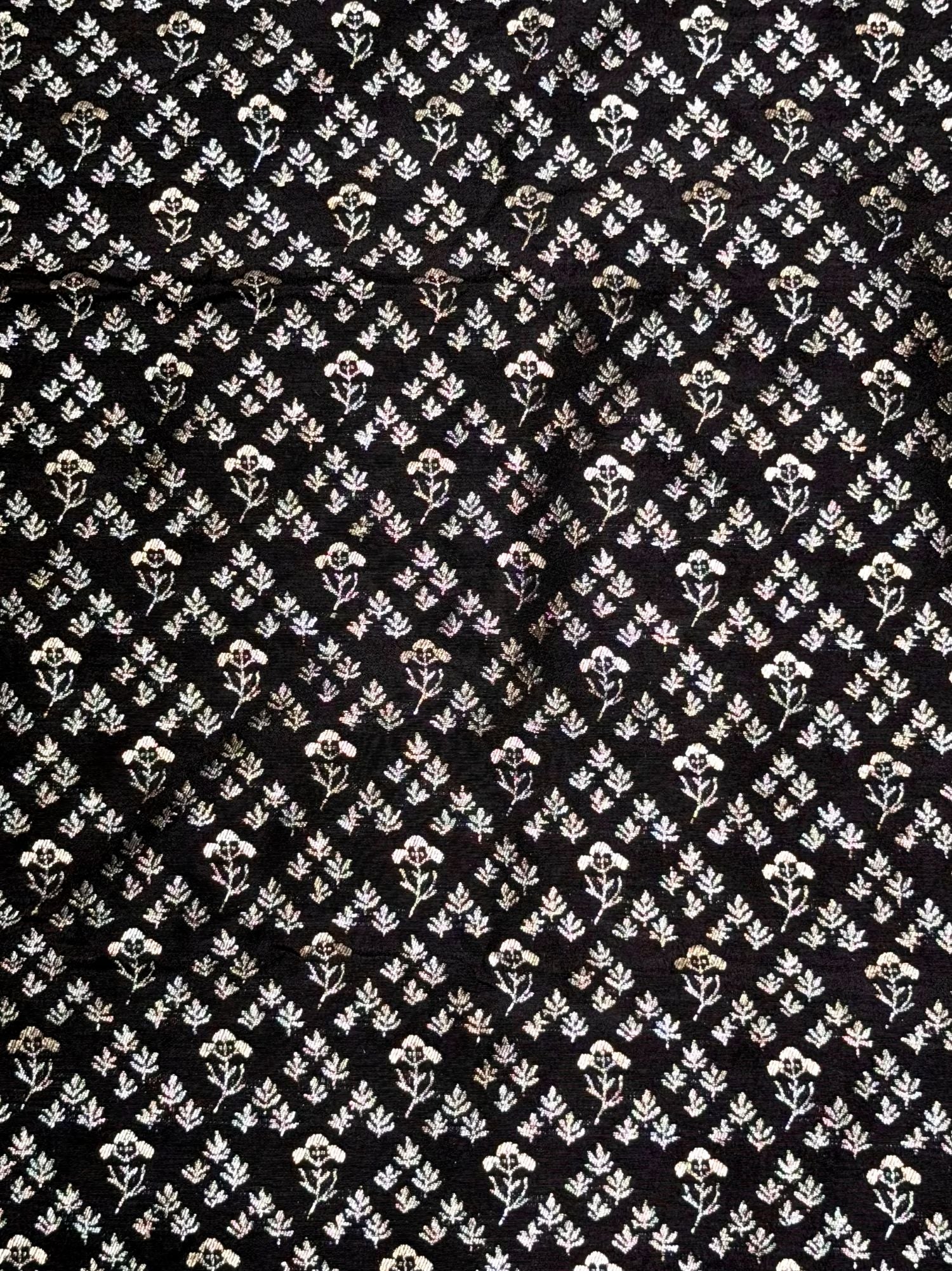 Black Semi Katan Silk Blouse Piece