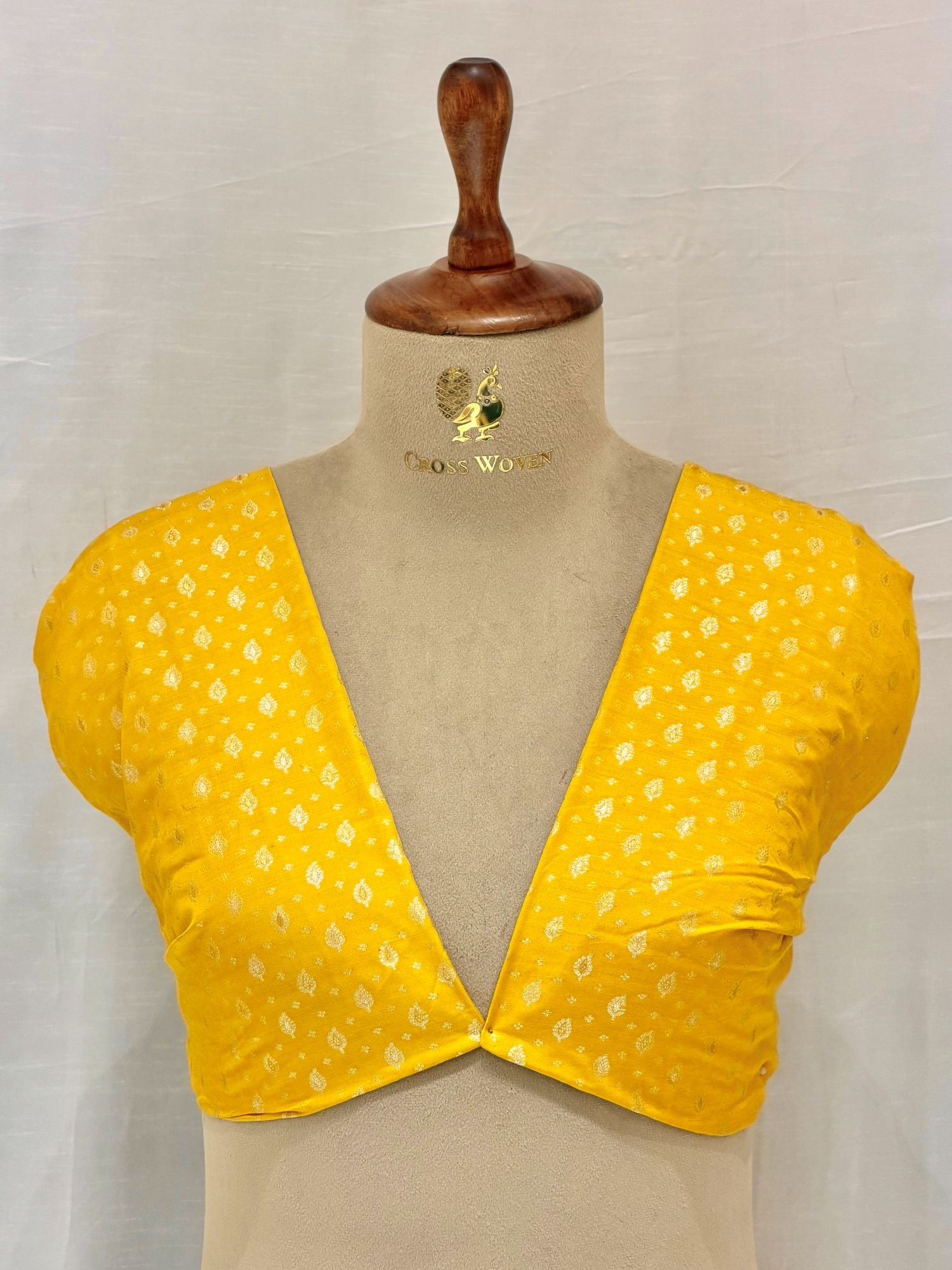 Vibrant Yellow Semi Katan Silk Blouse Piece