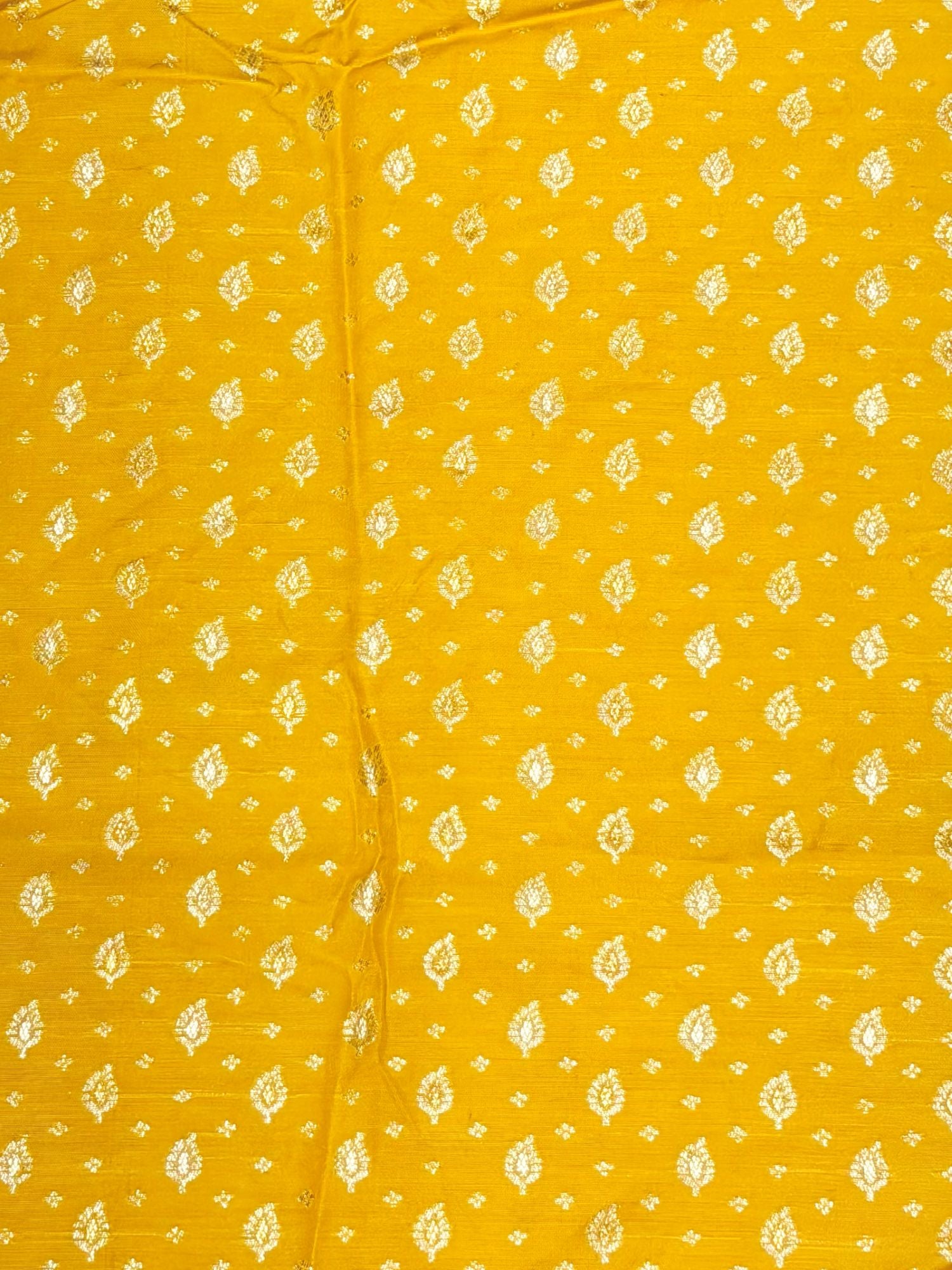 Vibrant Yellow Semi Katan Silk Blouse Piece