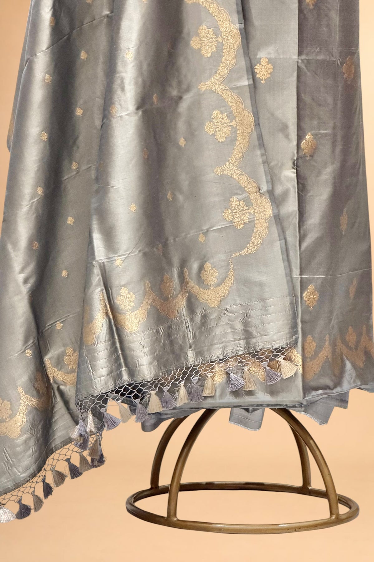 Grey Pure Katan Silk Suit Set