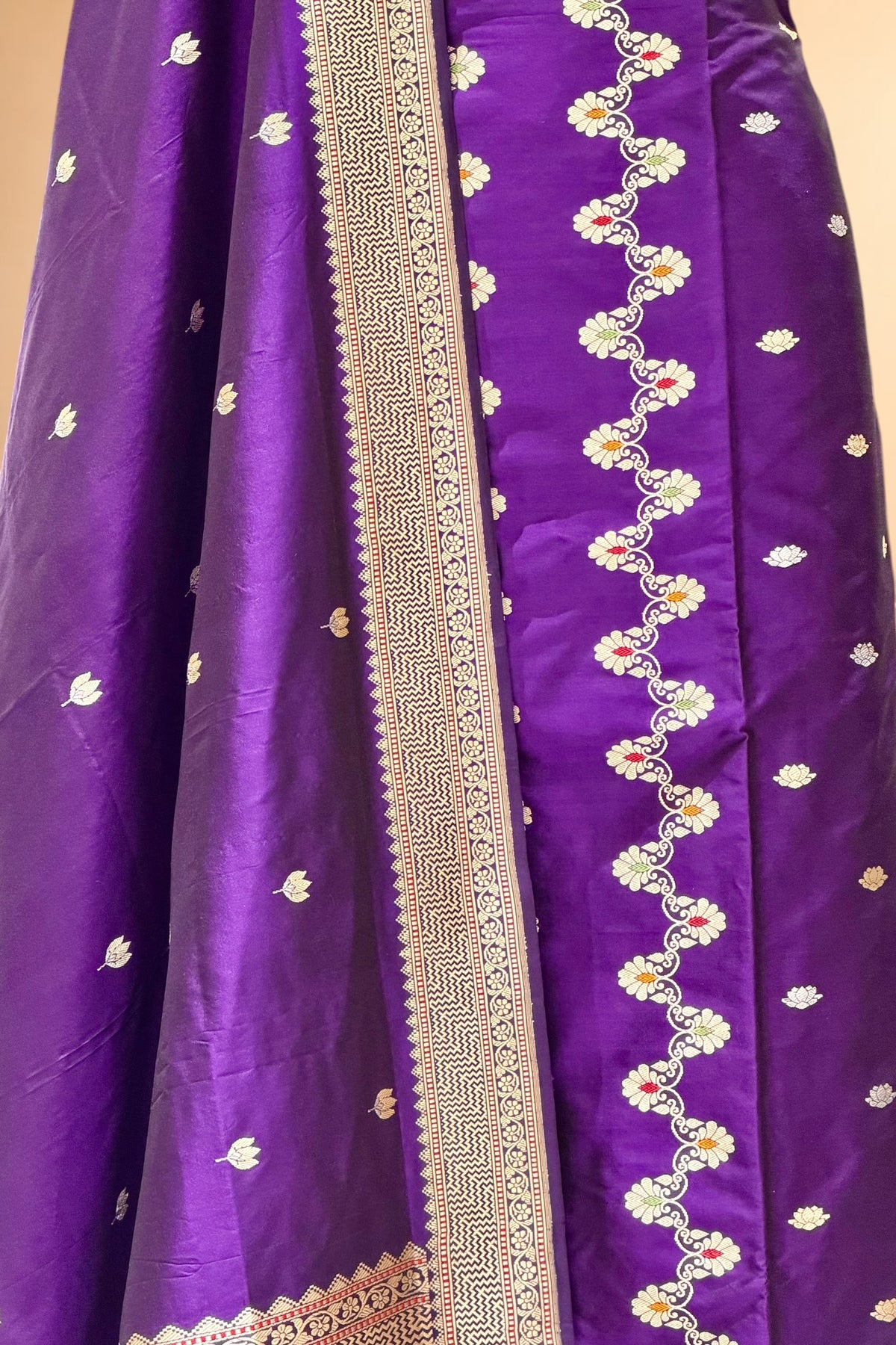 Purple Pure Banarasi Katan Silk Suit Set