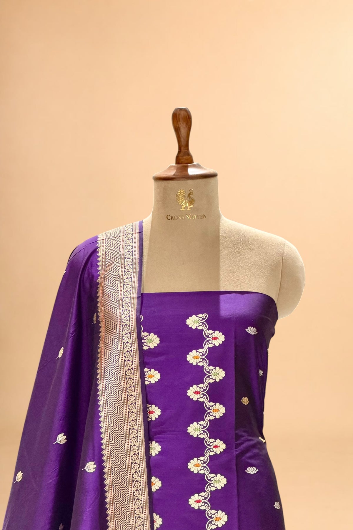 Purple Pure Banarasi Katan Silk Suit Set