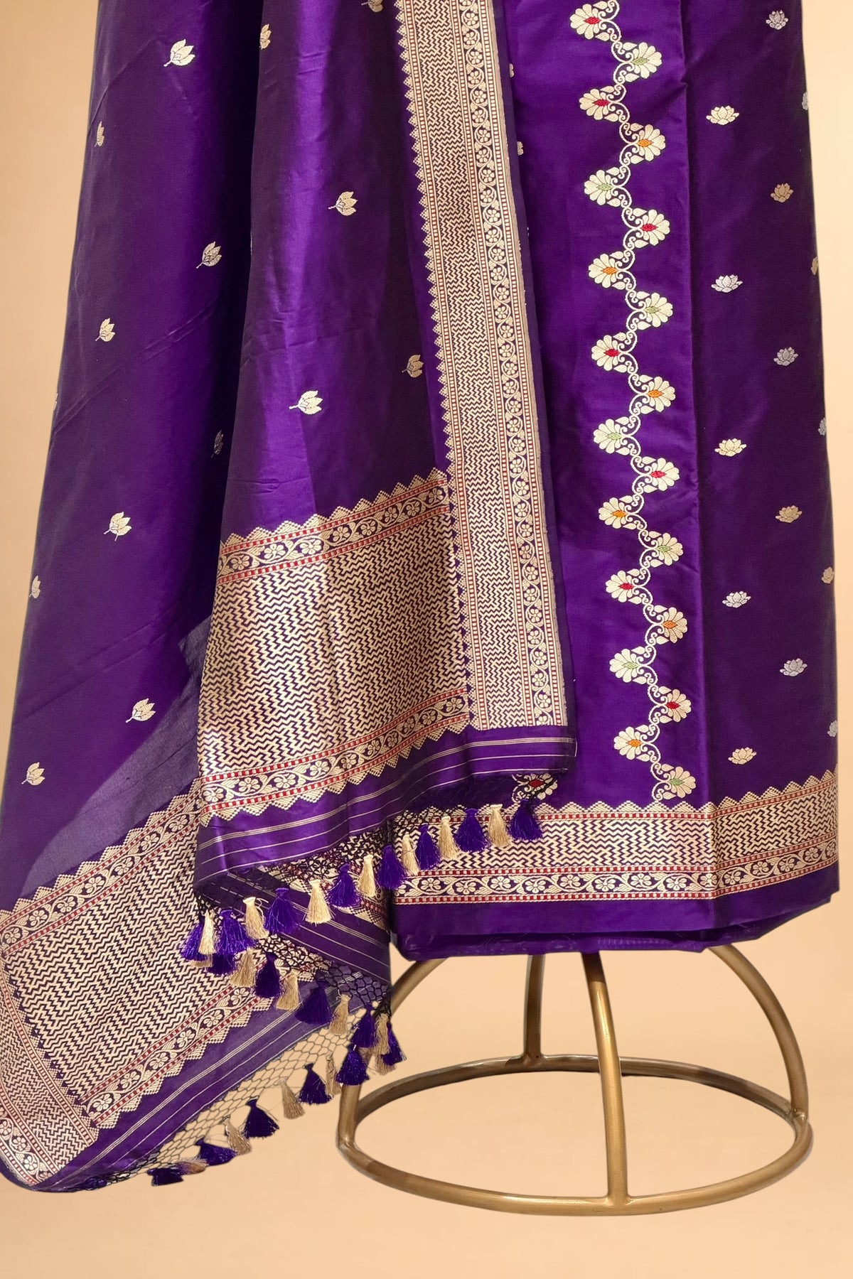 Purple Pure Banarasi Katan Silk Suit Set