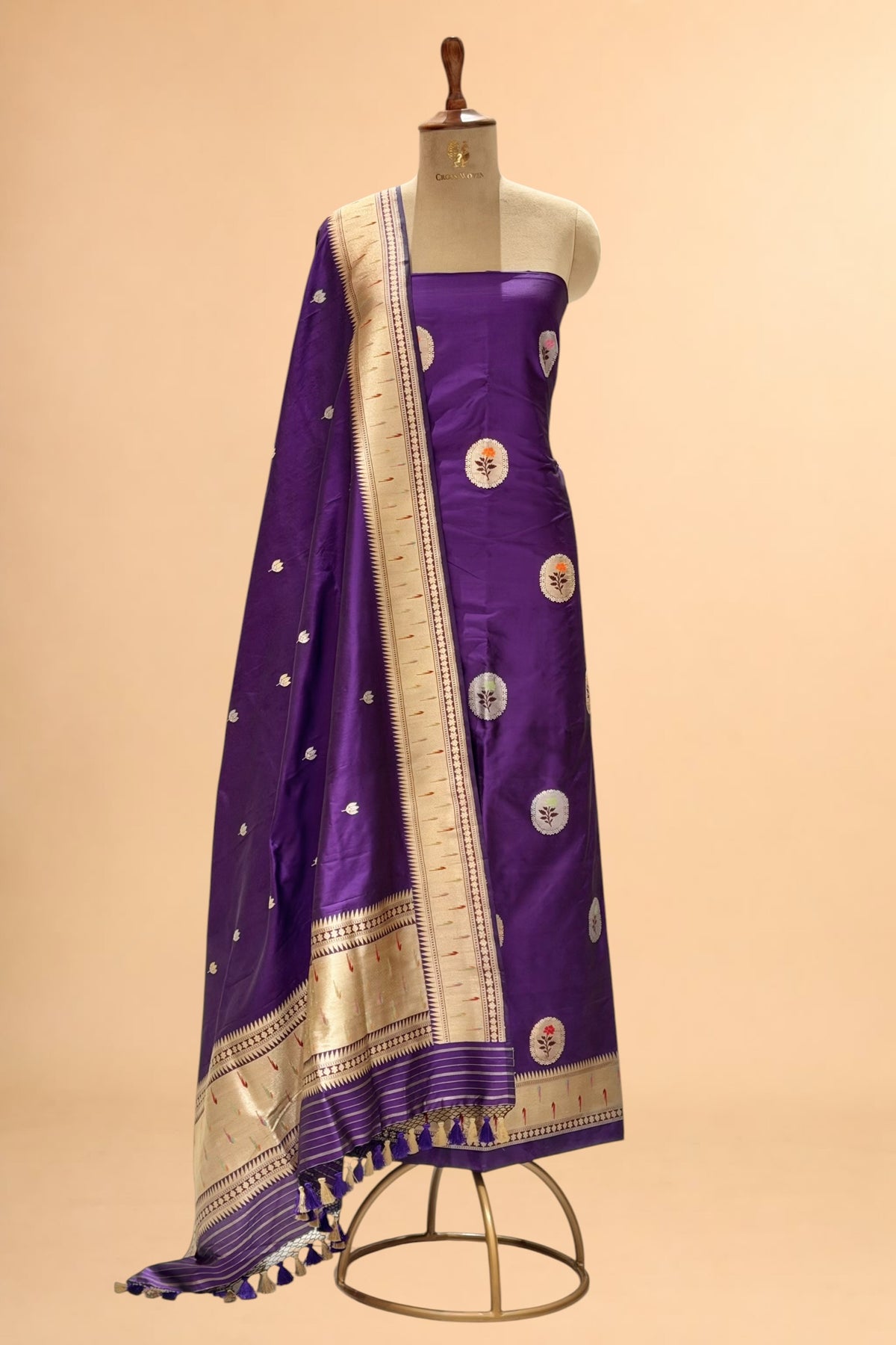 Purple Pure Katan Silk Suit Set